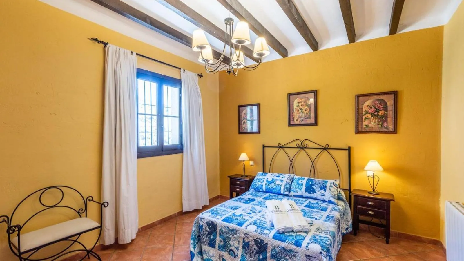 Bedroom, Bed in Villa Lagar Martinez Malaga by Ruralidays