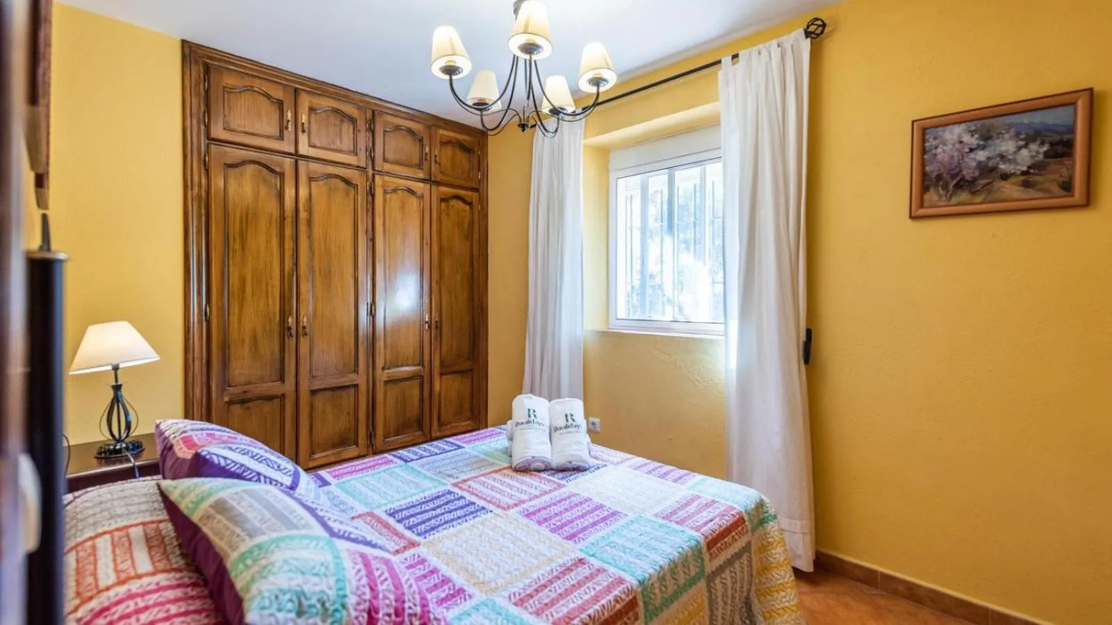 Bedroom, Bed in Villa Lagar Martinez Malaga by Ruralidays