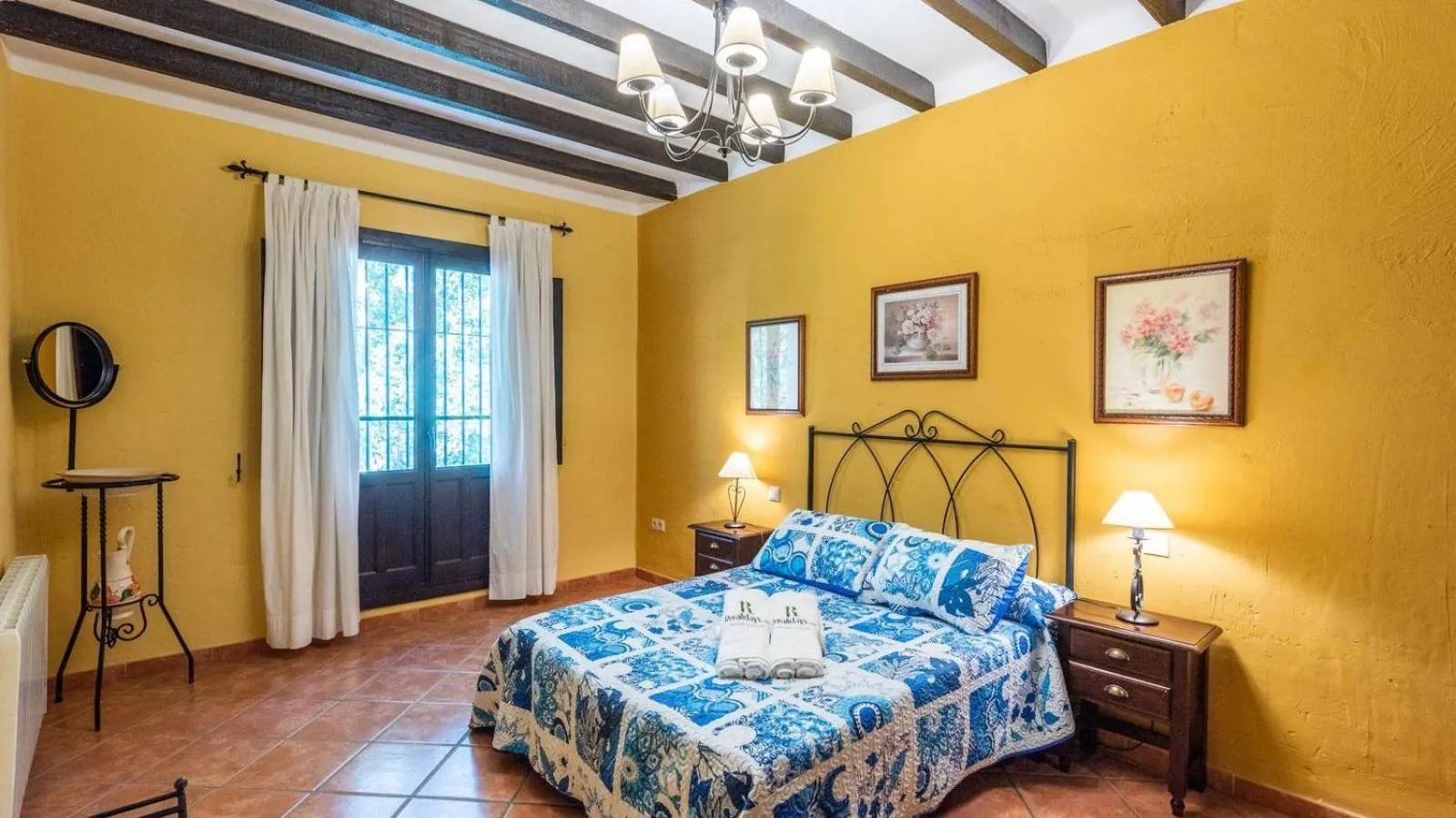 Bedroom, Bed in Villa Lagar Martinez Malaga by Ruralidays