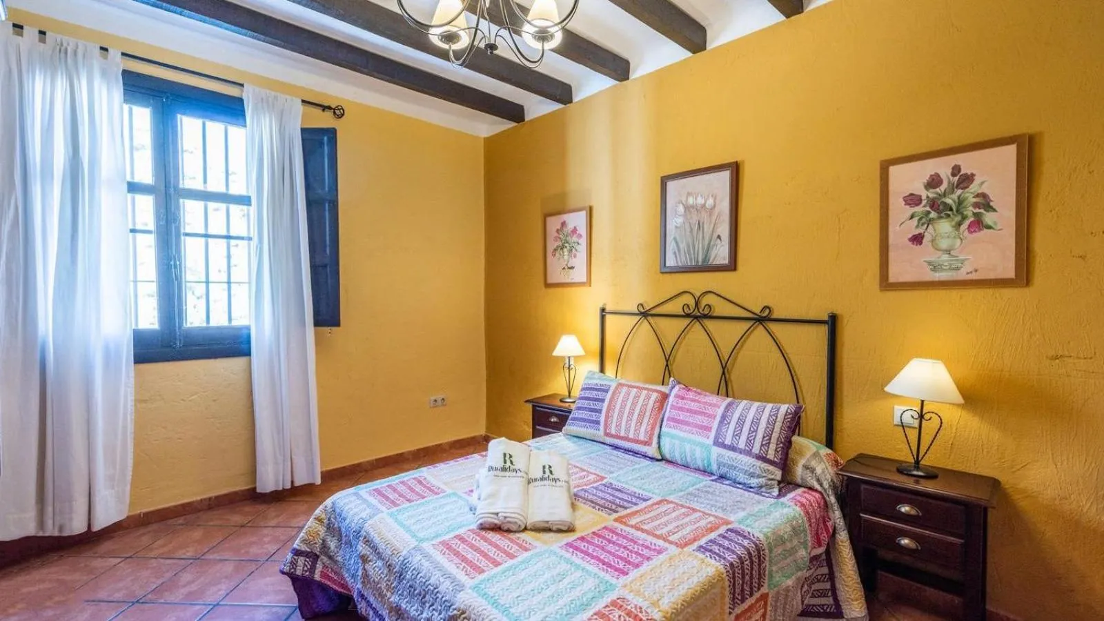 Bedroom, Bed in Villa Lagar Martinez Malaga by Ruralidays