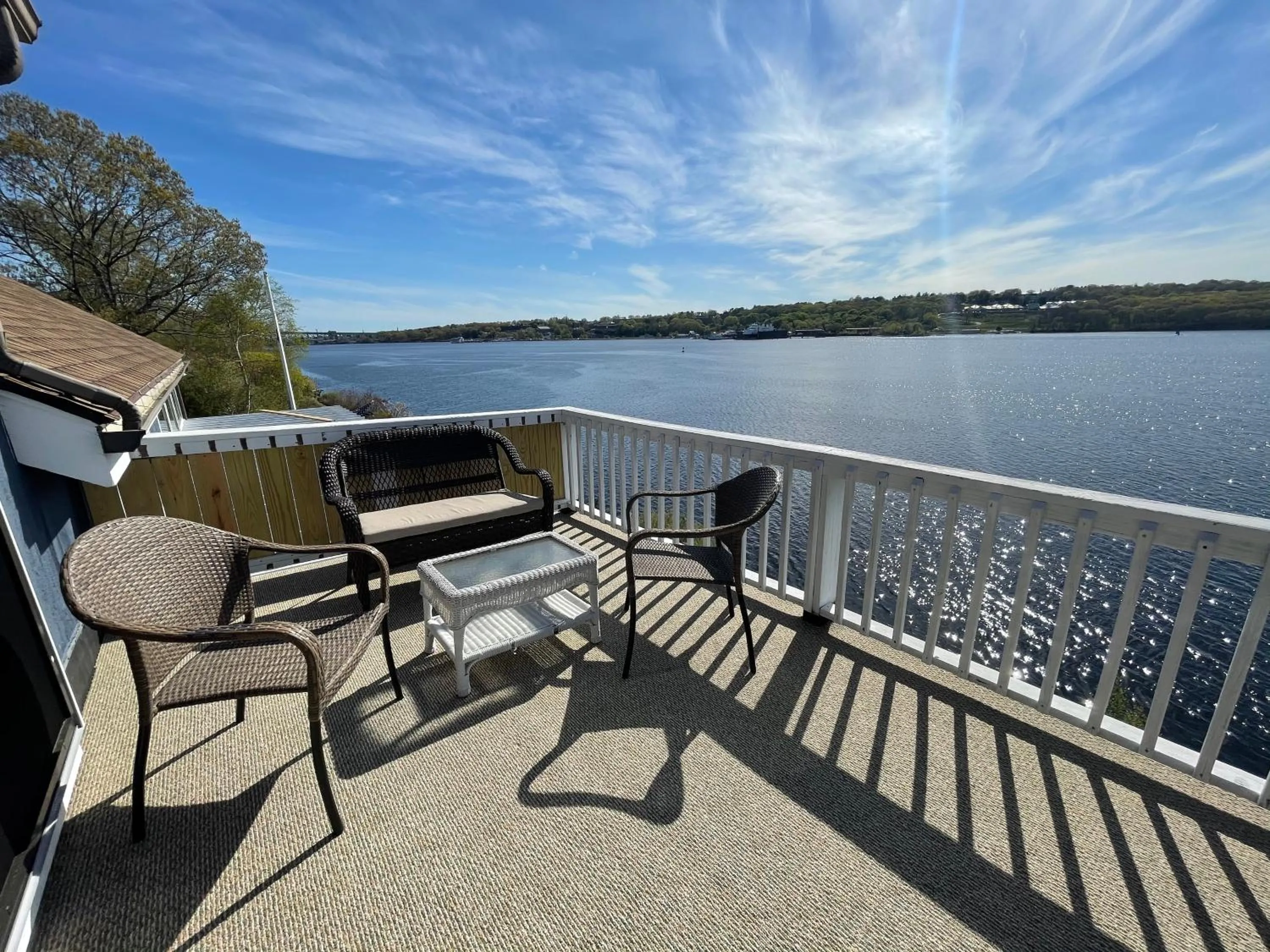 Balcony/Terrace in Riverfront Home with a View!