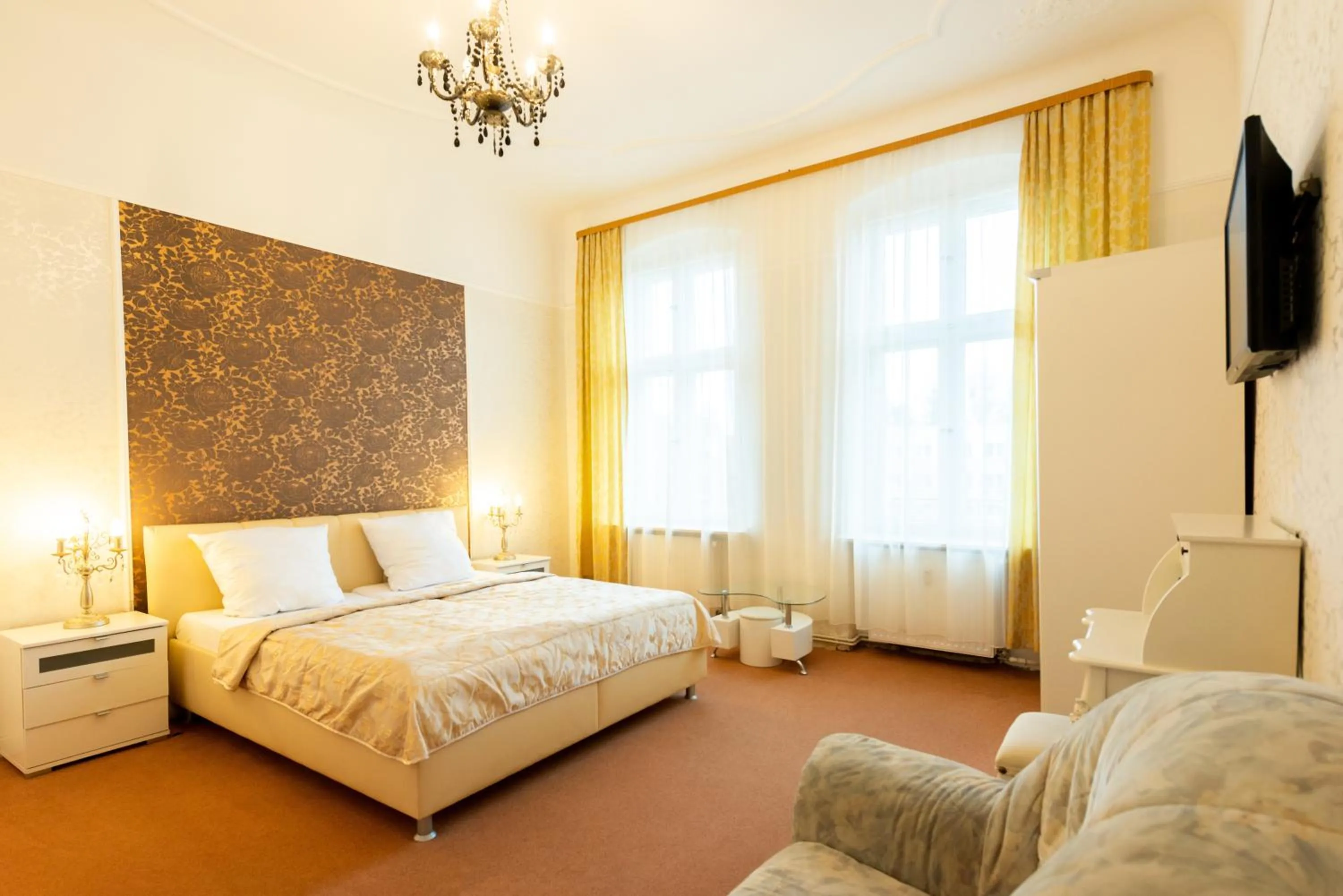 Bed in Hotel Pension Dahlem