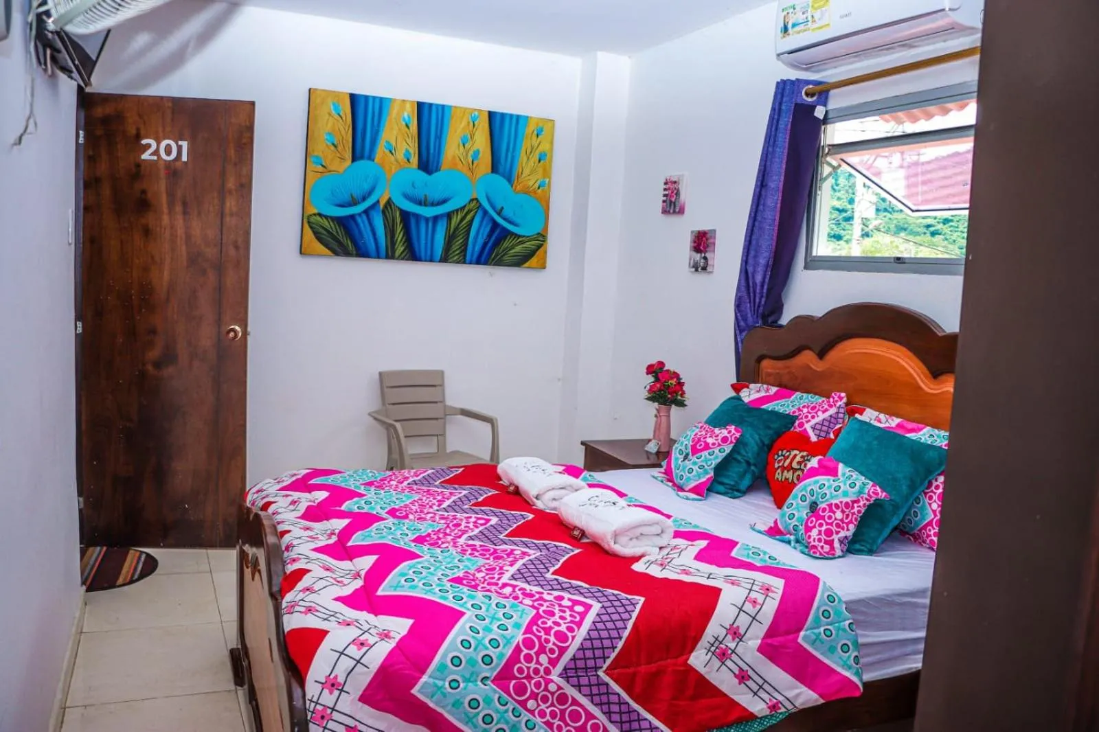 Bed in Hotel Flor Gloria