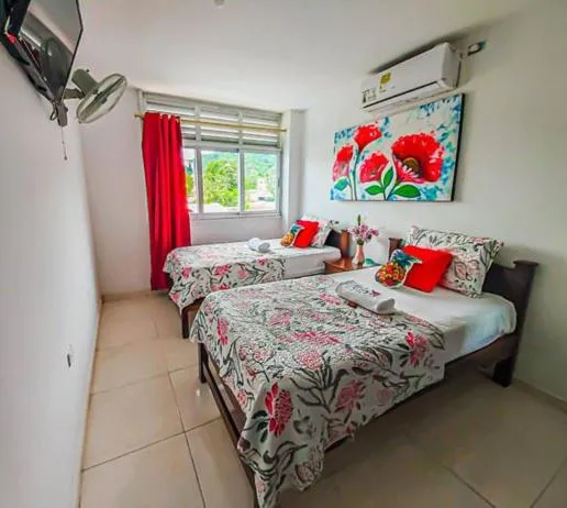 Bed in Hotel Flor Gloria