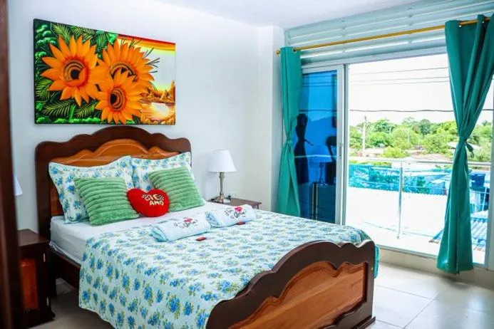 Bed in Hotel Flor Gloria