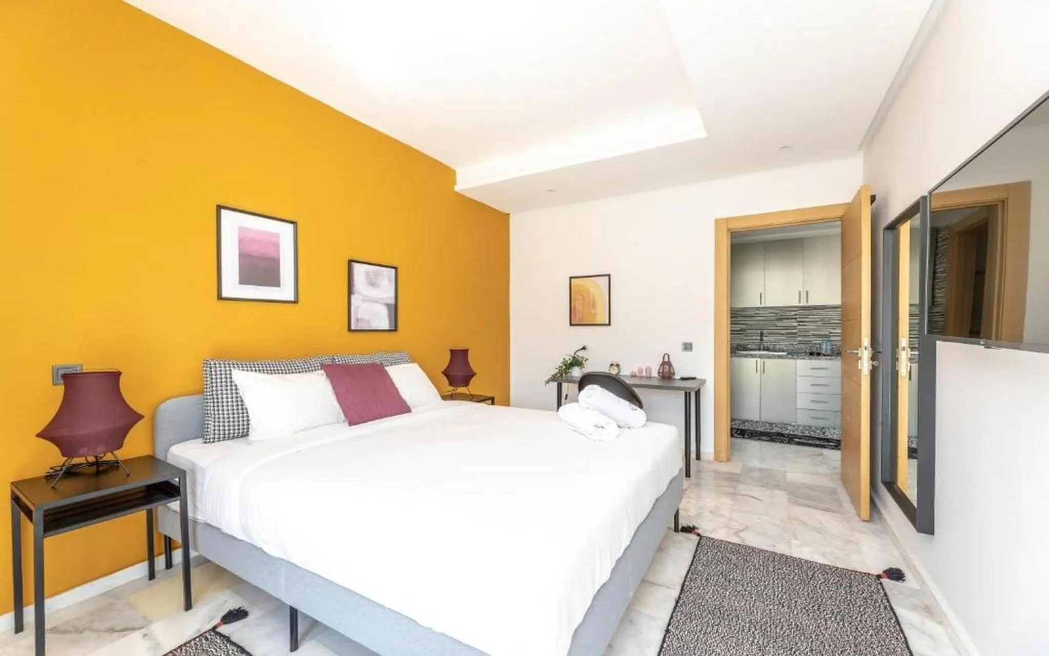 Bedroom, Bed in Stayhere Rabat - Agdal 2 - Classic Residence