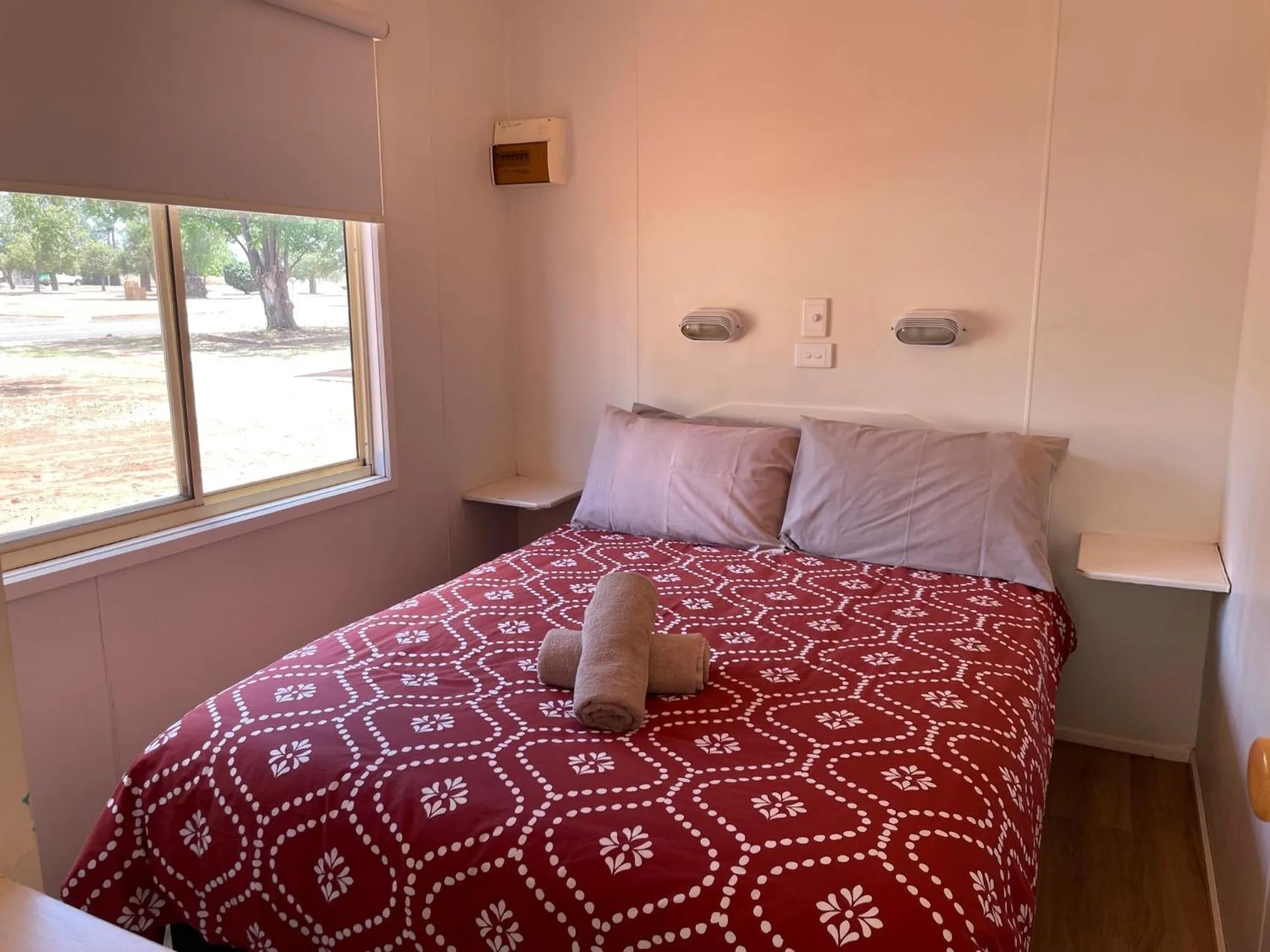 Bed in Cobar Caravan Park
