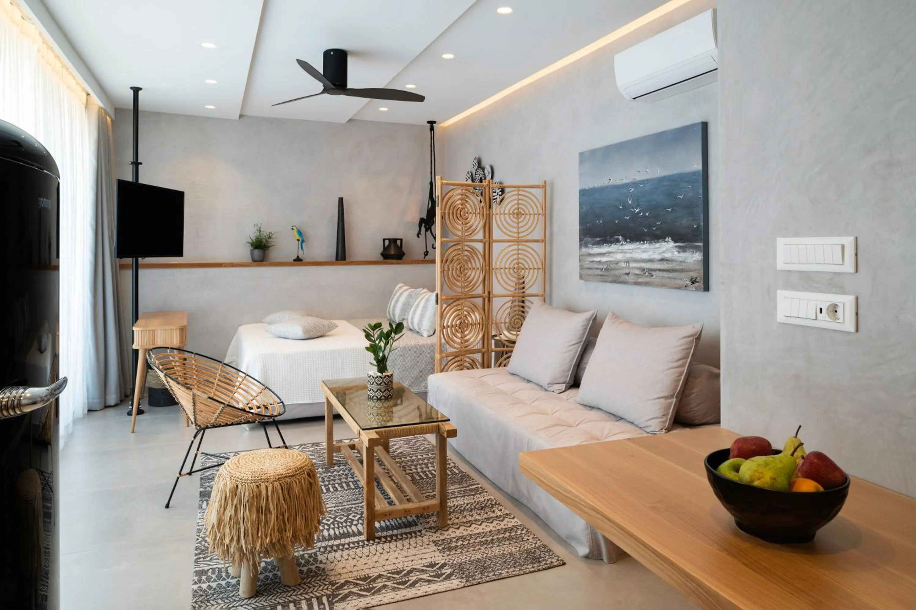 Seating area in Petalo Suites