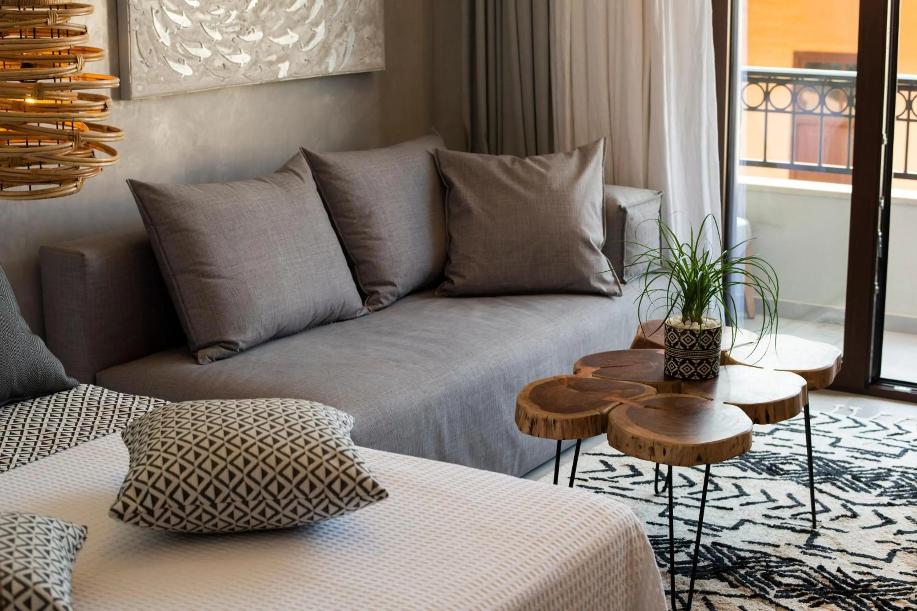 Seating area in Petalo Suites