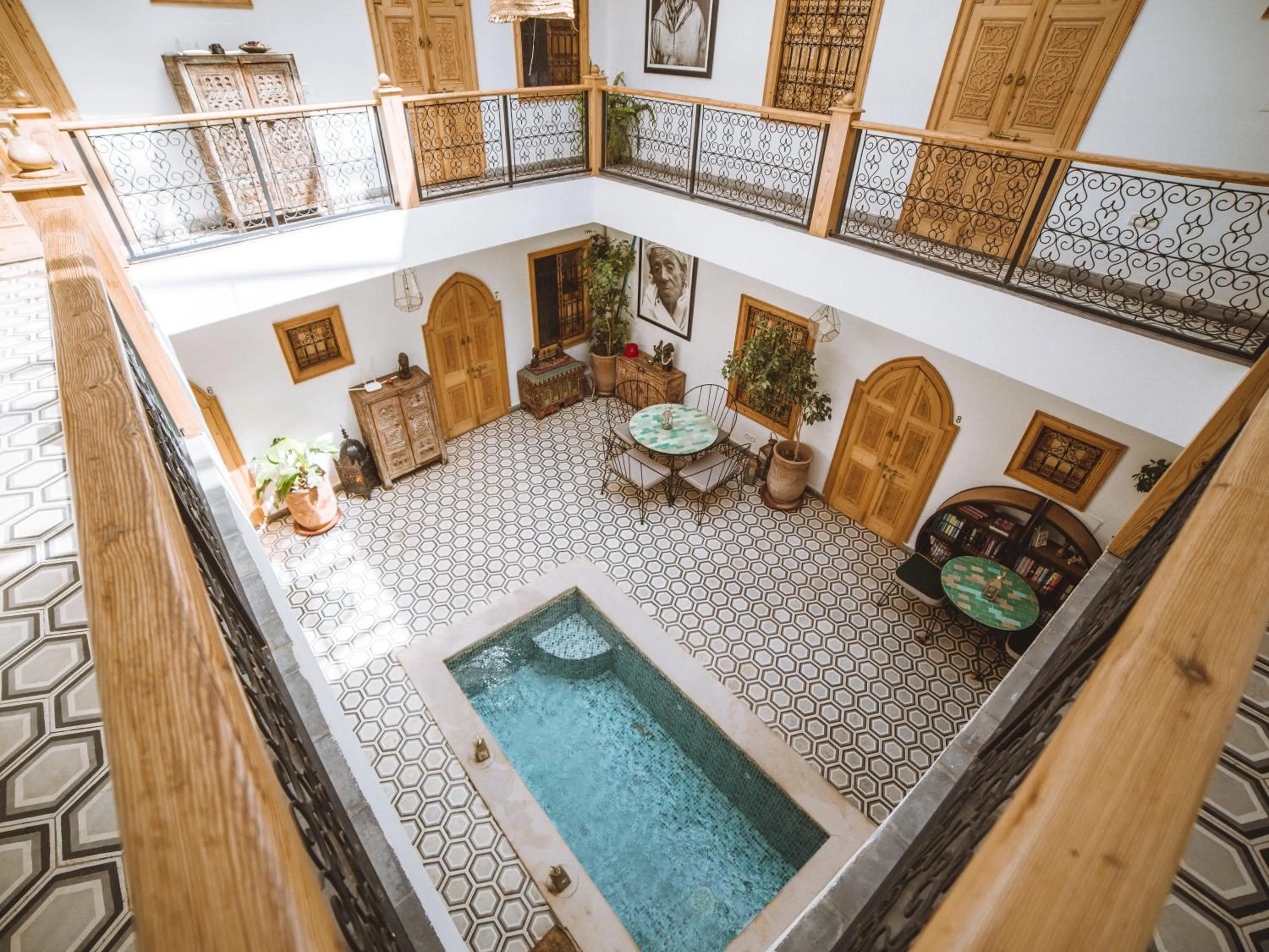 Pool view in Riad Le Petit Joyau