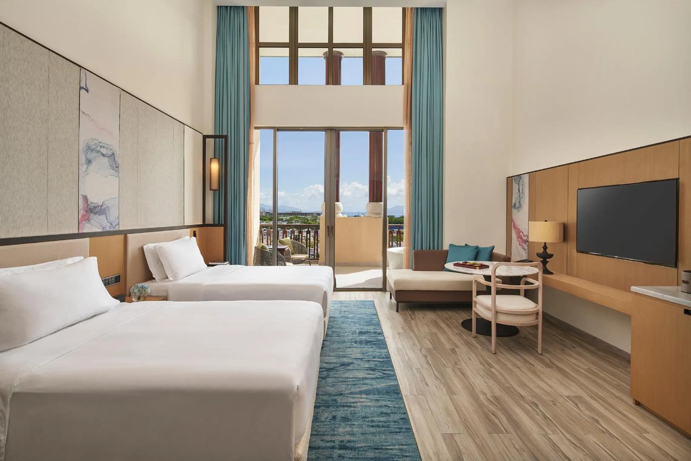 Living room, Bed in Fairmont Sanya Haitang Bay