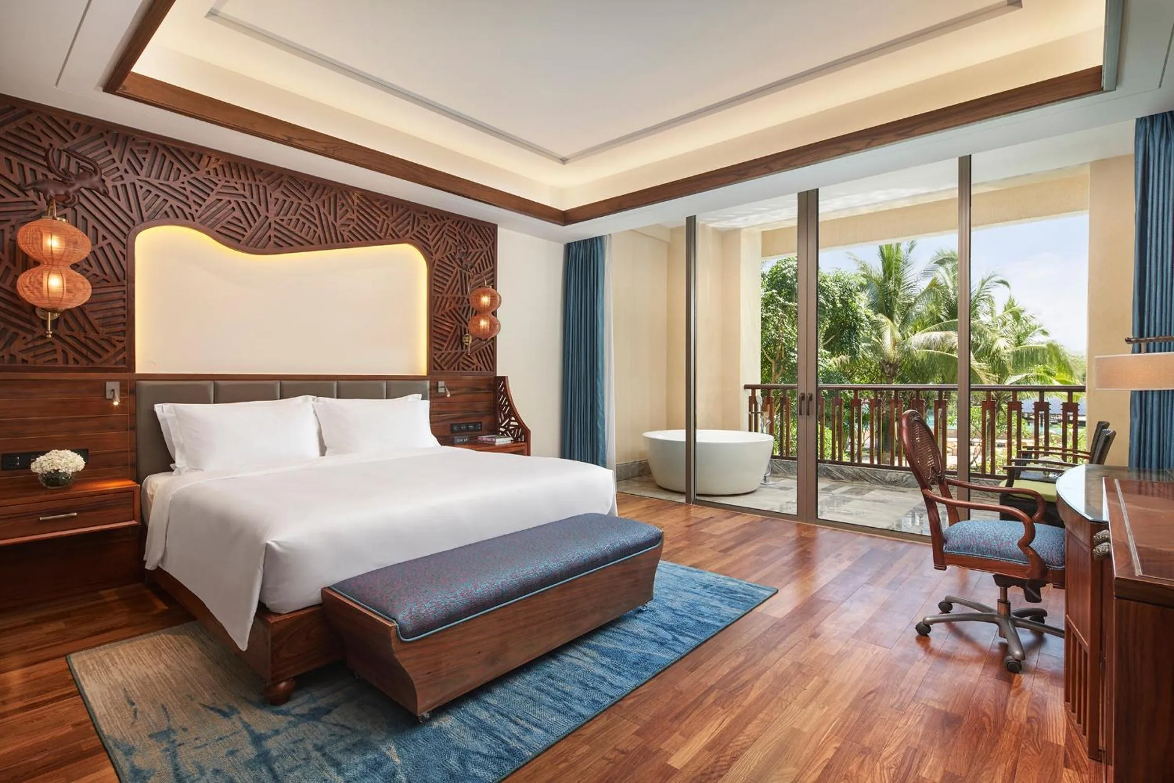 Living room, Bed in Fairmont Sanya Haitang Bay