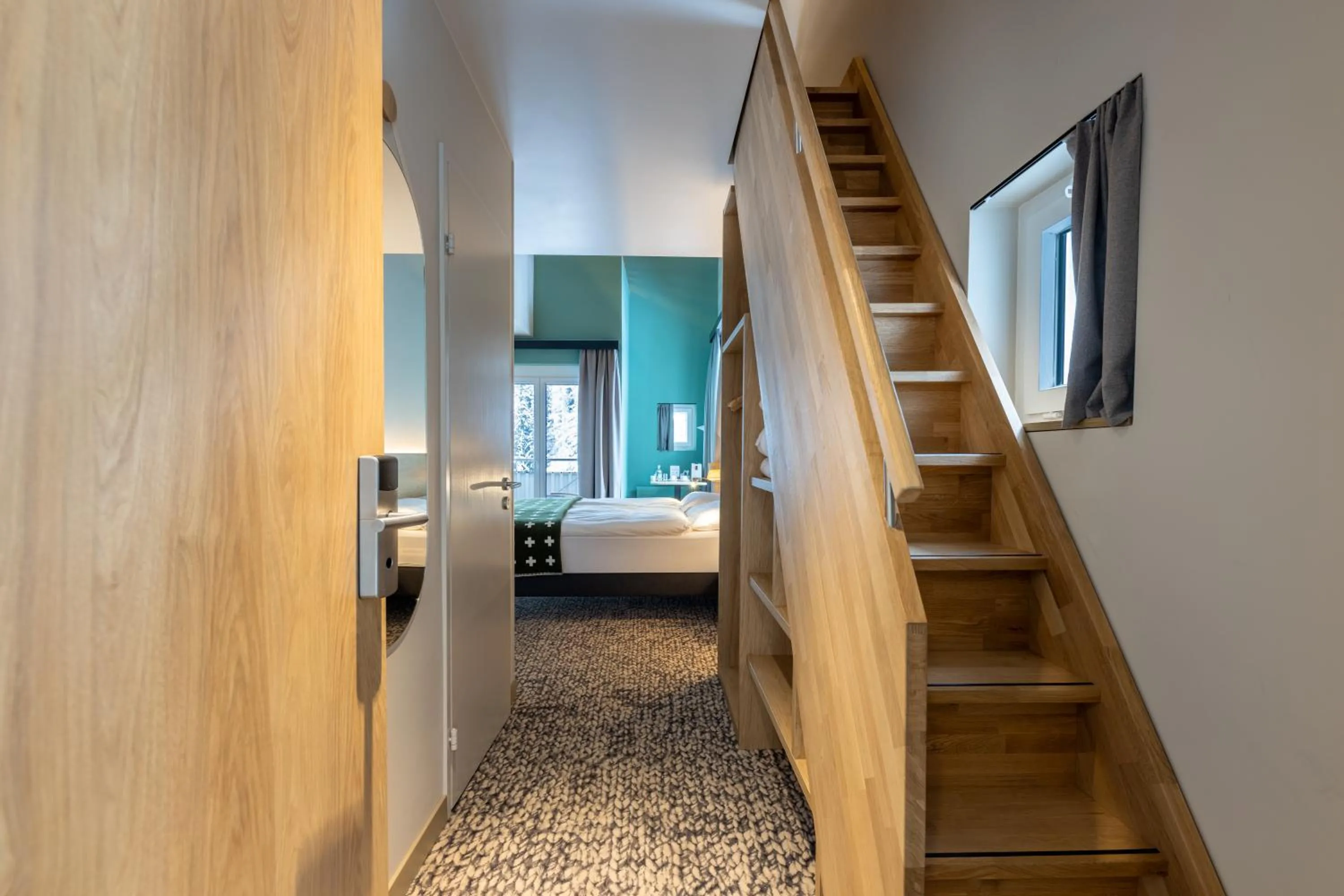 Bedroom, Bed in Hotel Schweizerhof Sils Maria, a Faern Collection Hotel