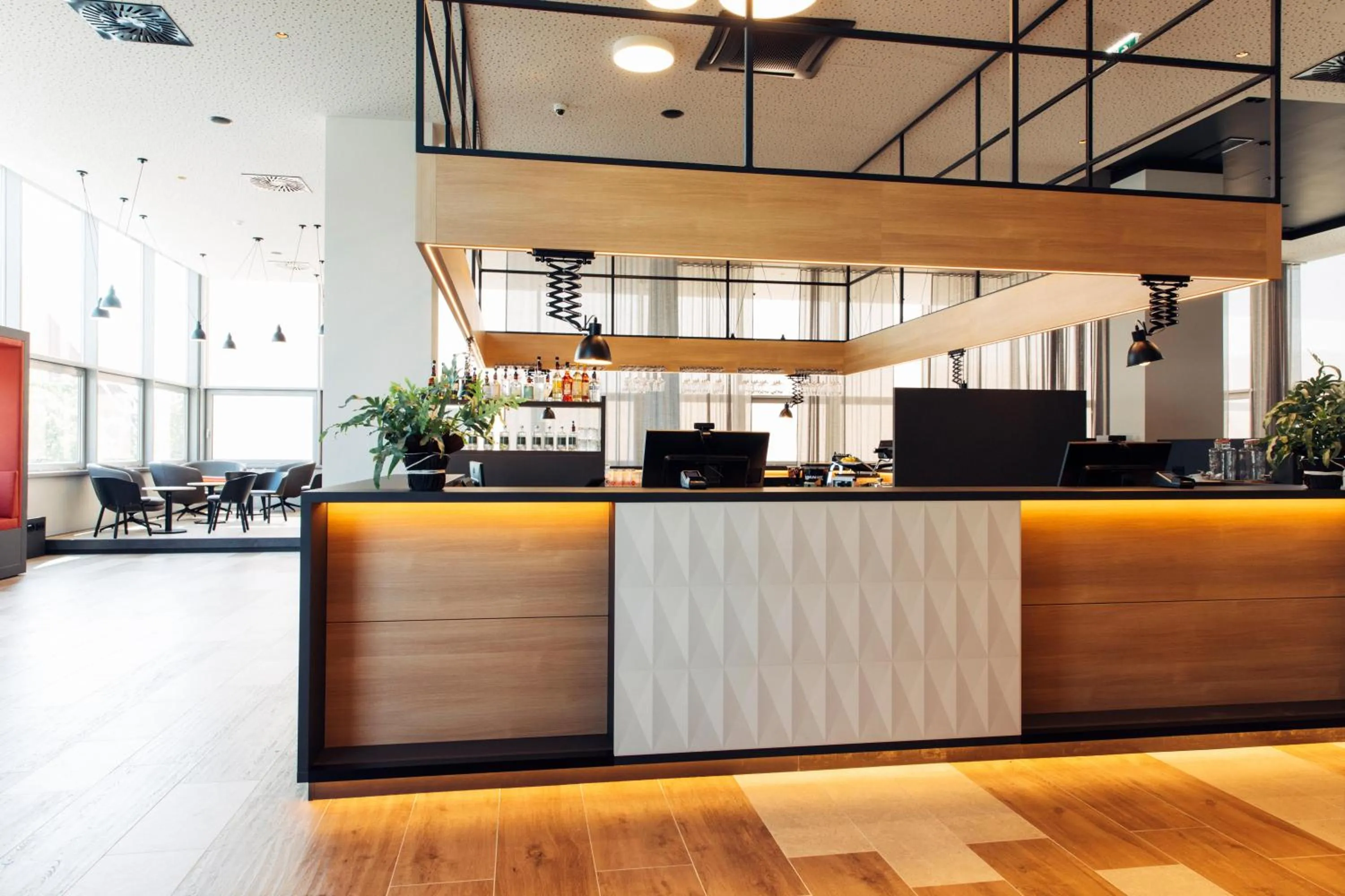 Lobby or reception in harry's home Steyr hotel & apartments