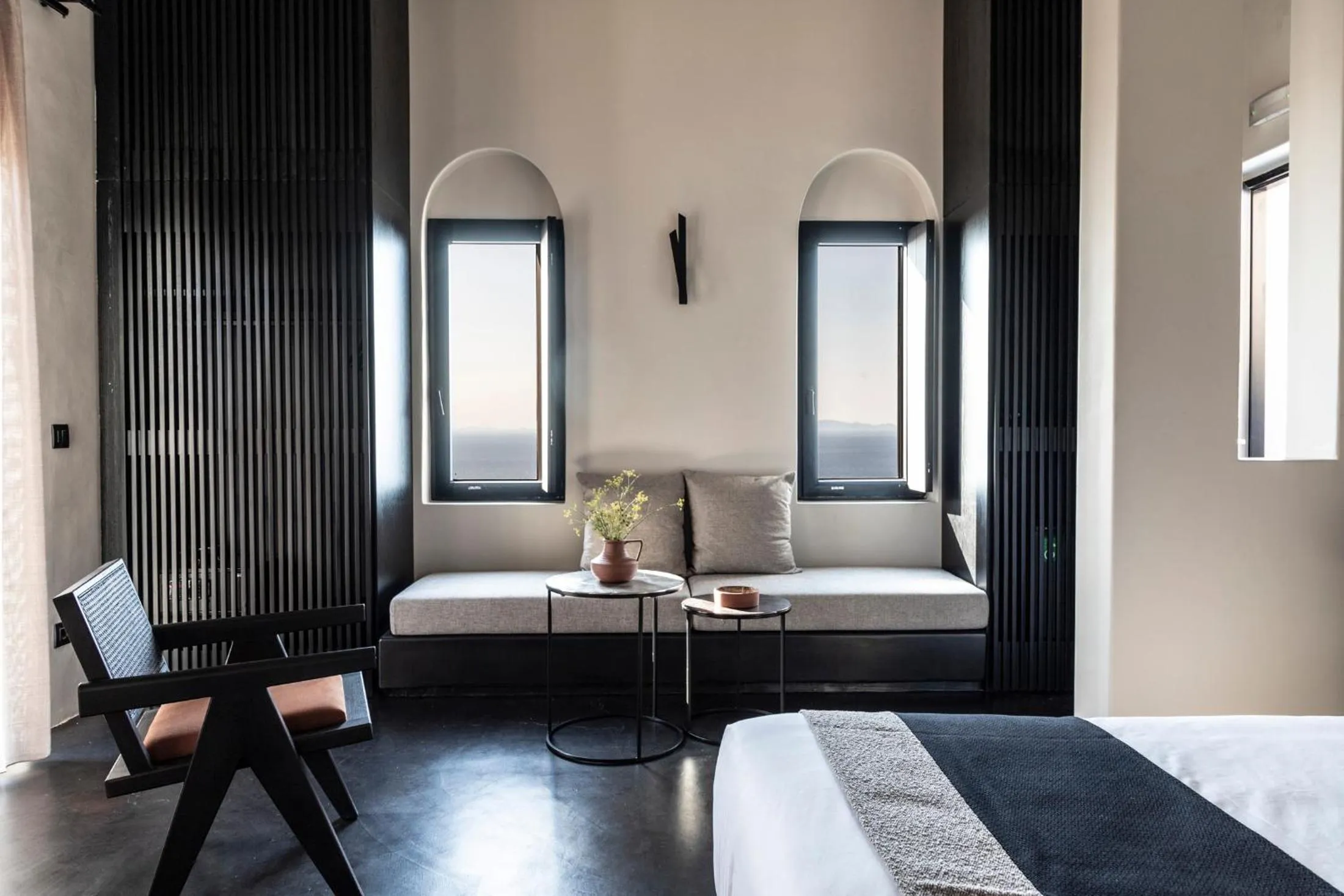 Bedroom, Bed in Nimbus Santorini