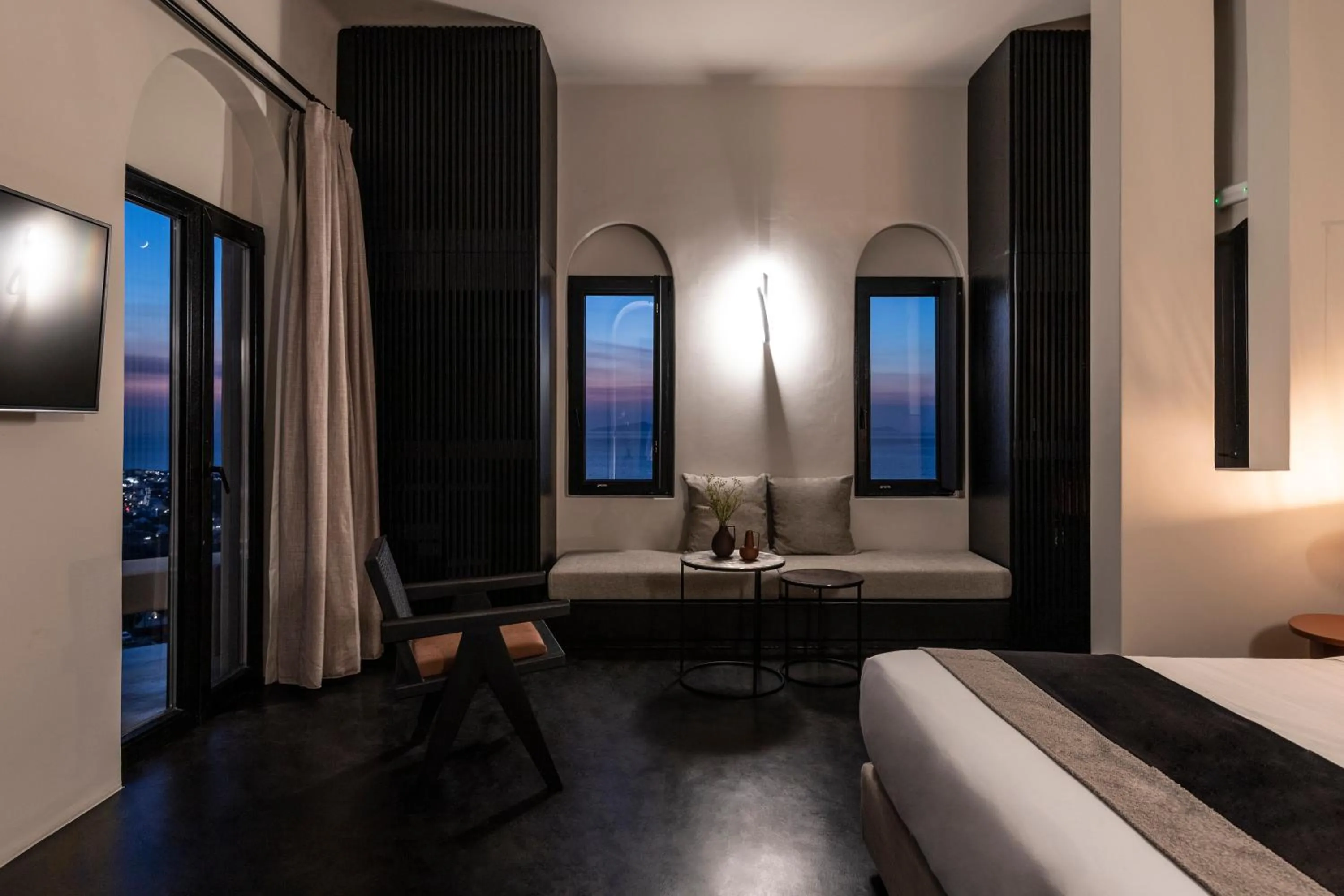 Bedroom, Bed in Nimbus Santorini