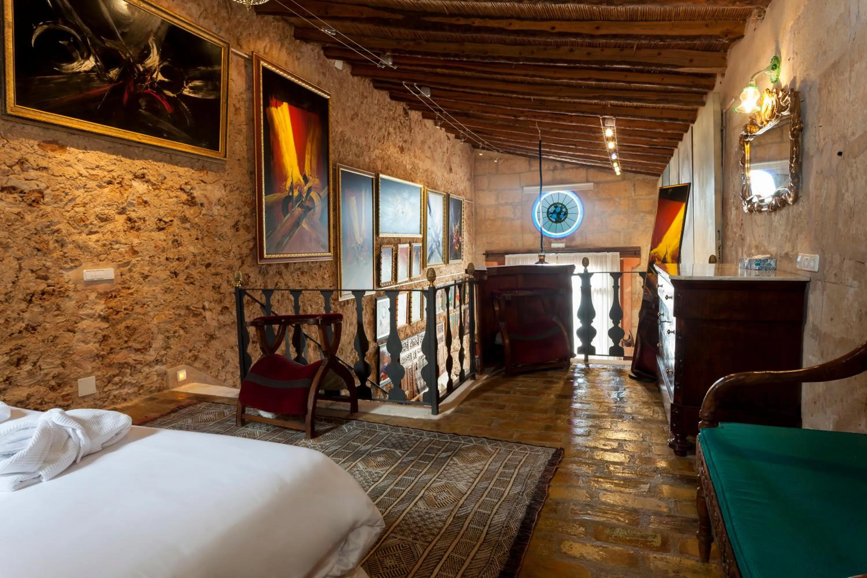 Bedroom, Bed in Es Revellar Art Resort - Adults Only
