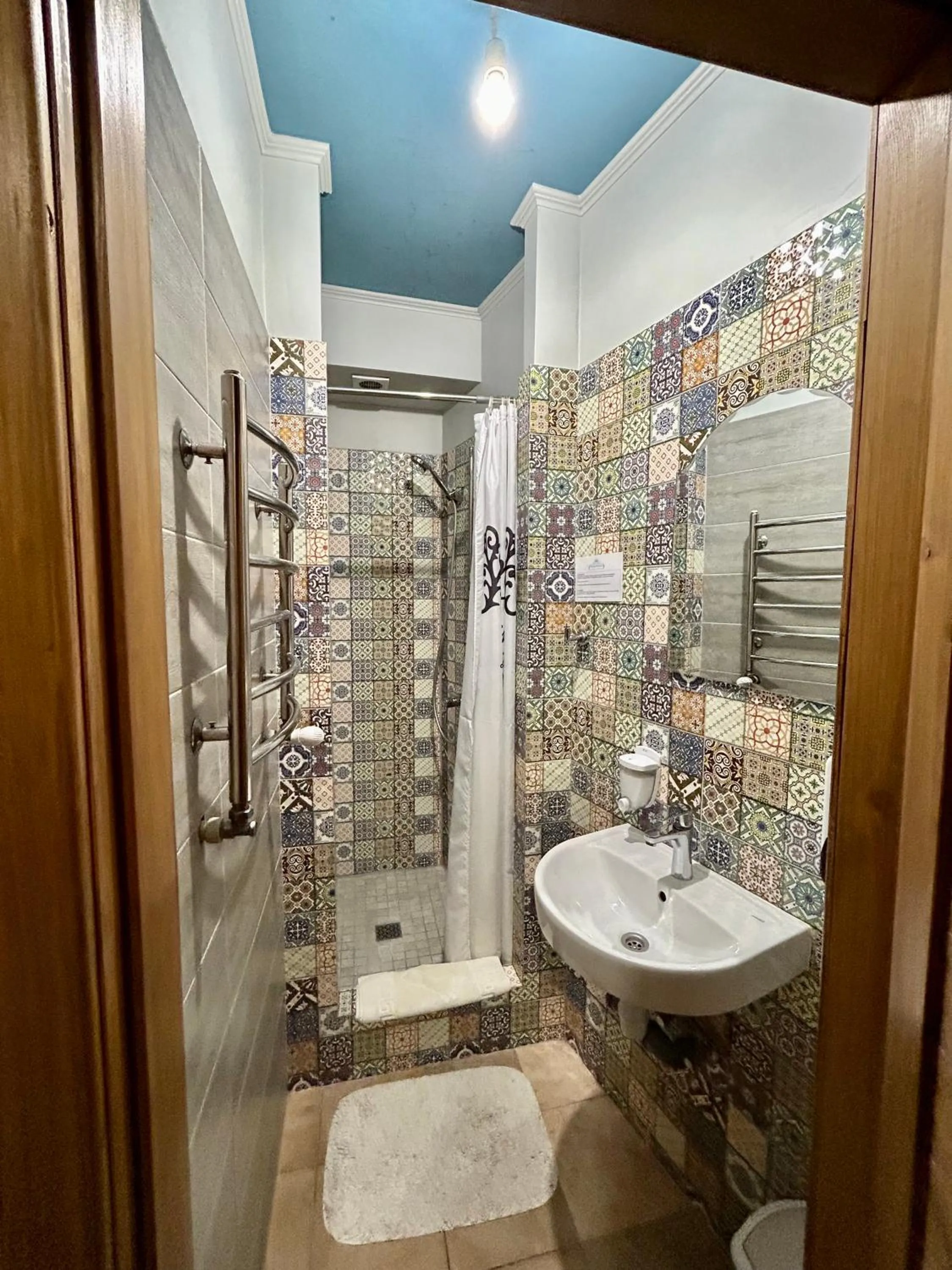Shower in Budget Family Hotel