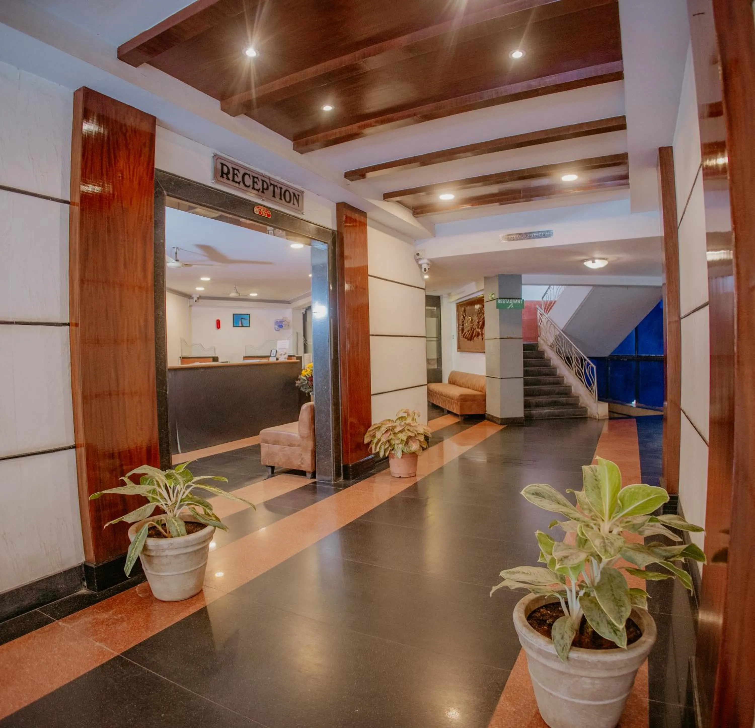 Lobby or reception in Om Shiv Hotel