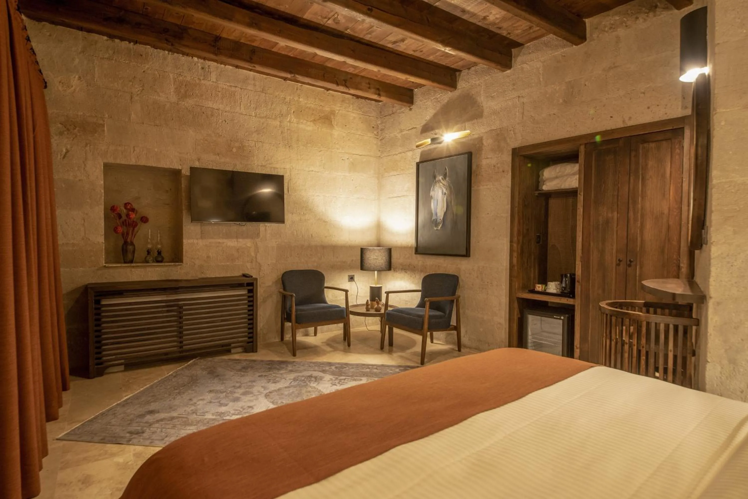 Bed in Luvi Cave Hotel