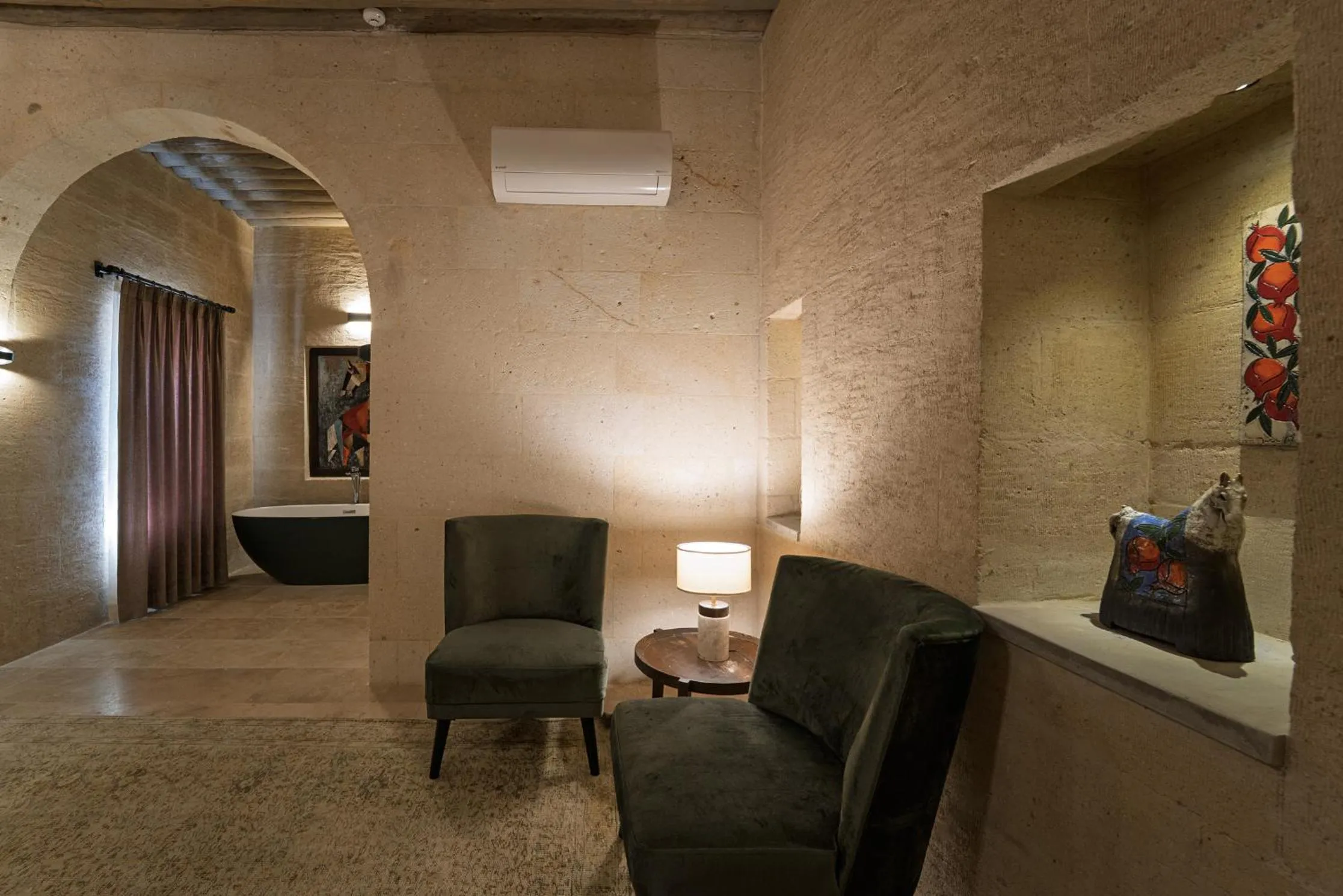 Seating area in Luvi Cave Hotel