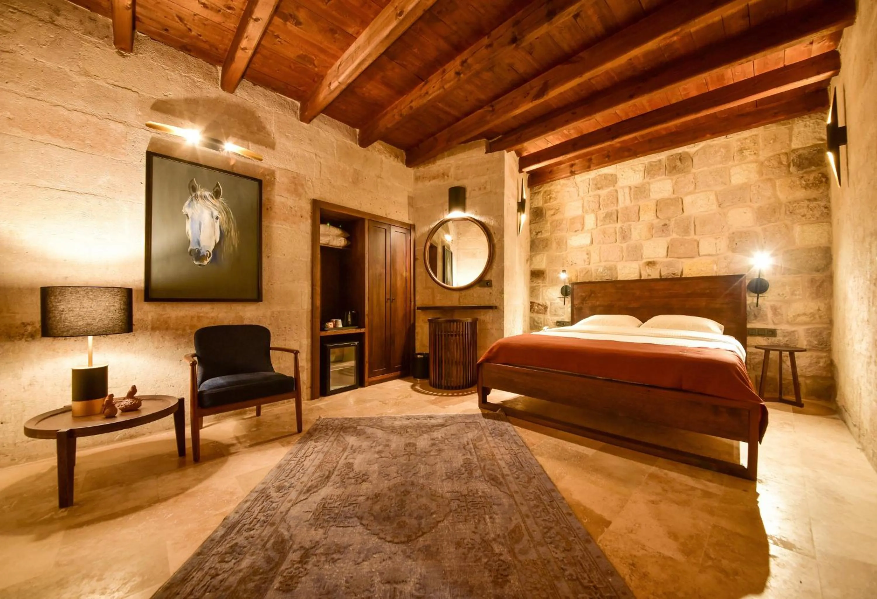 Bed in Luvi Cave Hotel