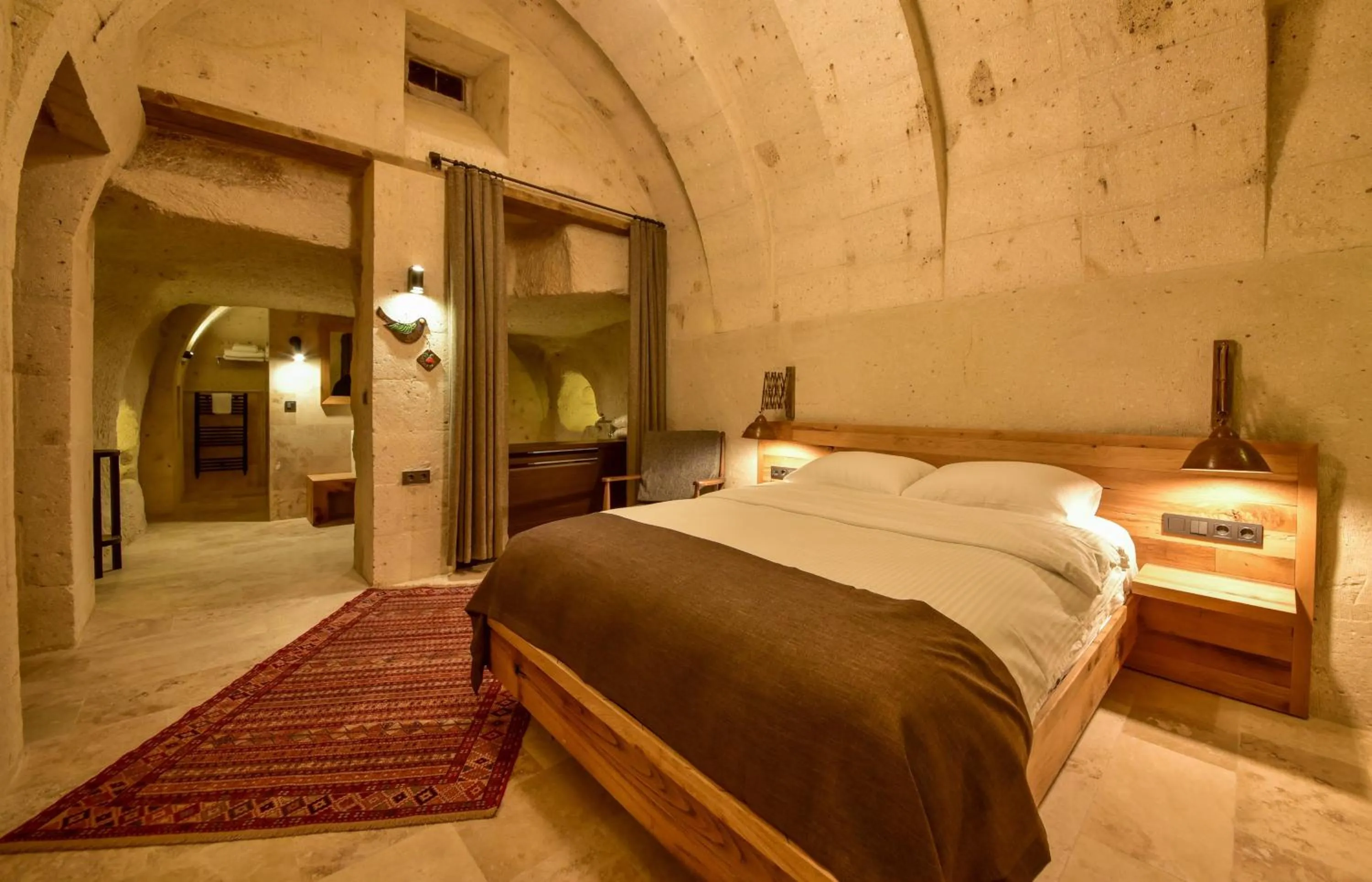 Bed in Luvi Cave Hotel