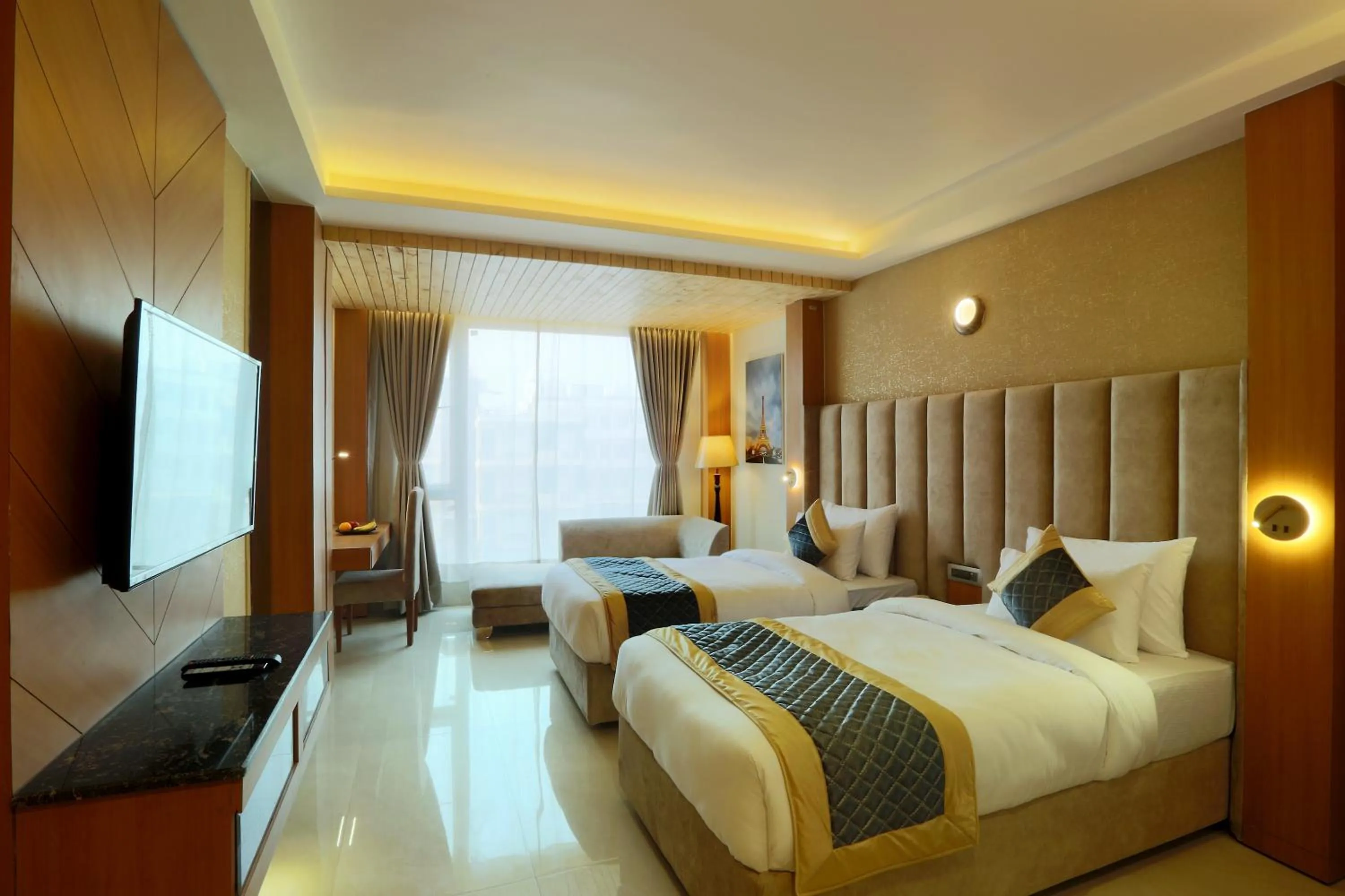 Bedroom, Bed in Hotel Omega - Gurgaon Central, Sec 45