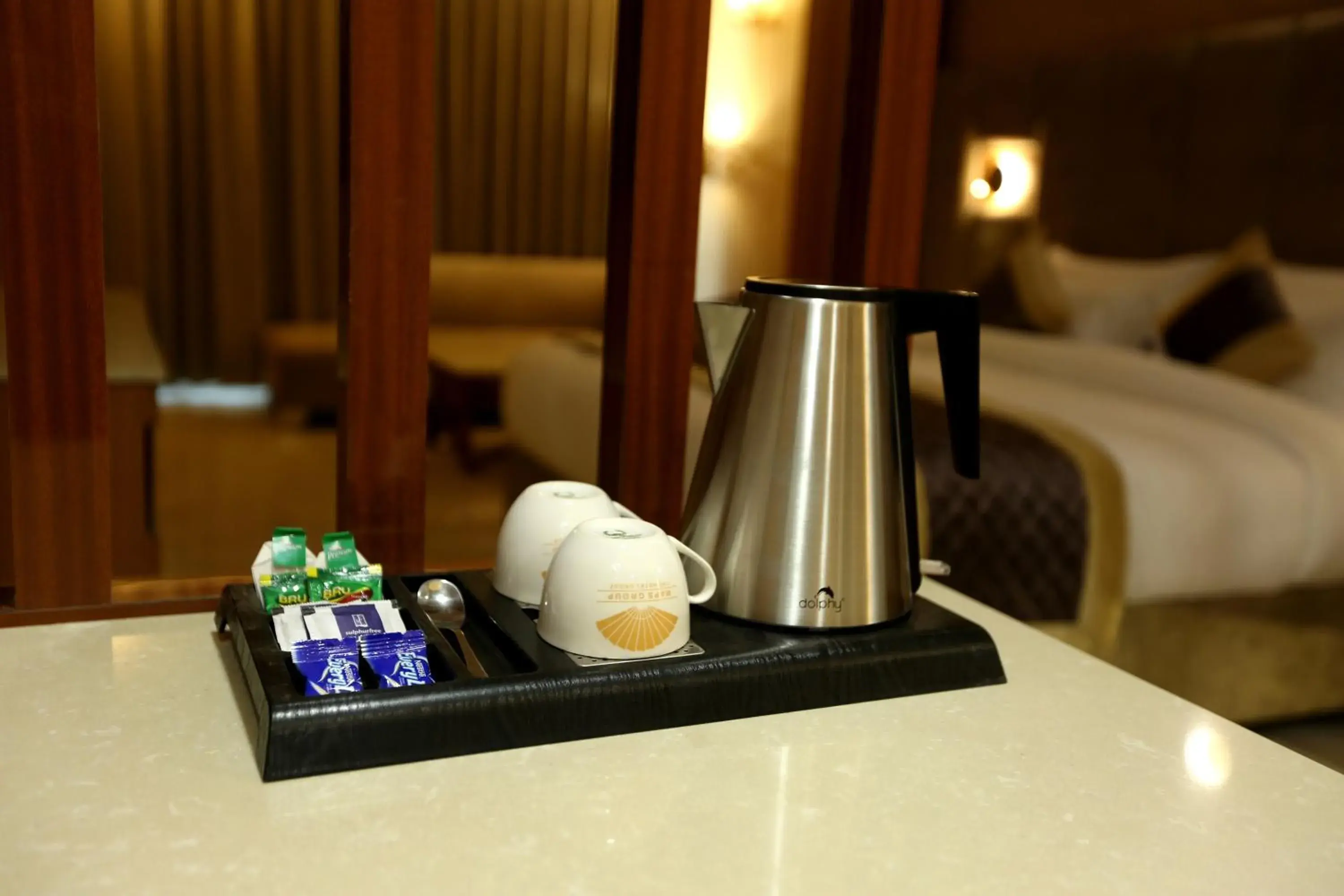 Coffee/tea facilities, Bed in Hotel Omega - Gurgaon Central, Sec 45 Coffee/tea facilities, Bed in Hotel Omega - Gurgaon Central, Sec 45