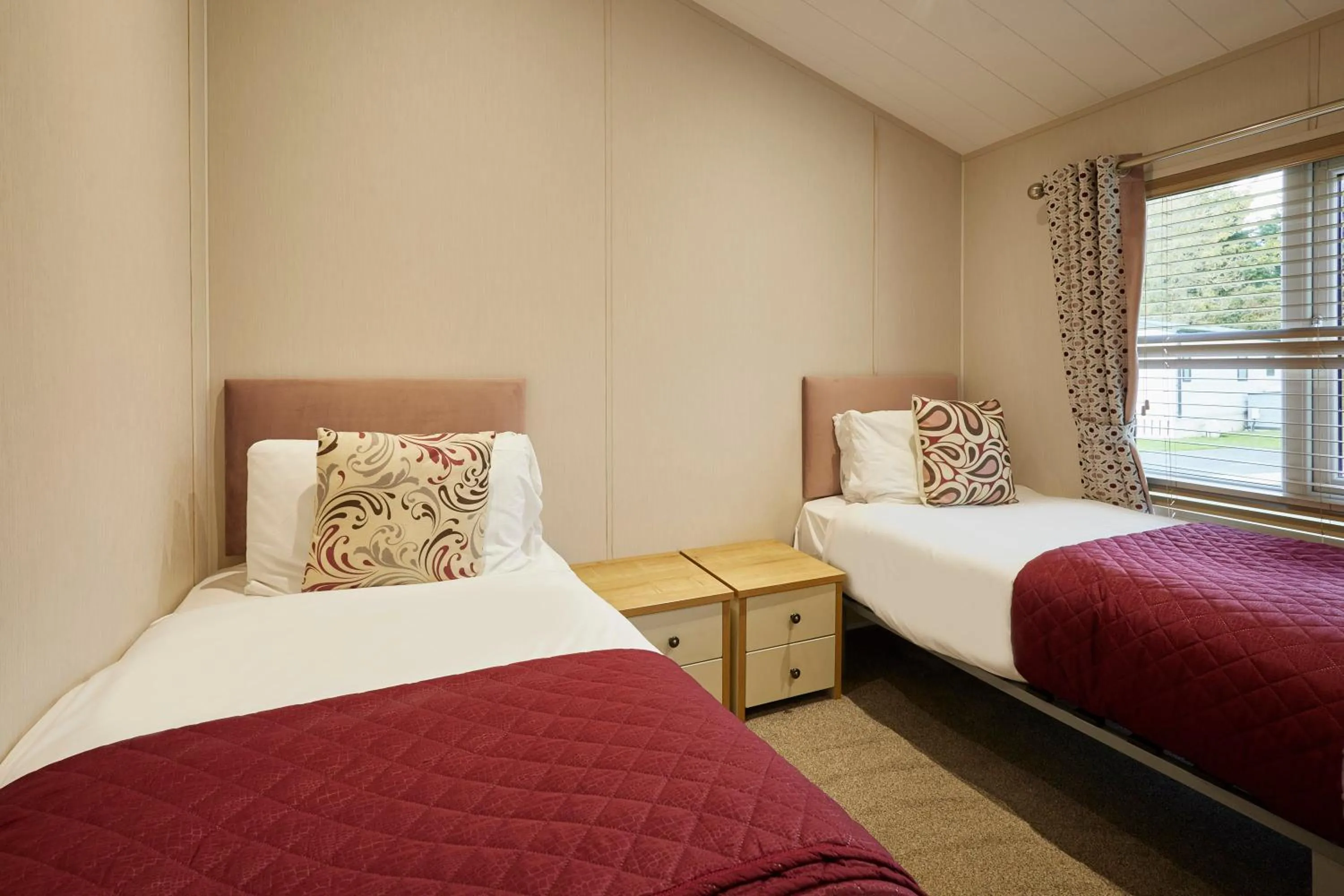 Bed in Kinship Lodge with Hot Tub
