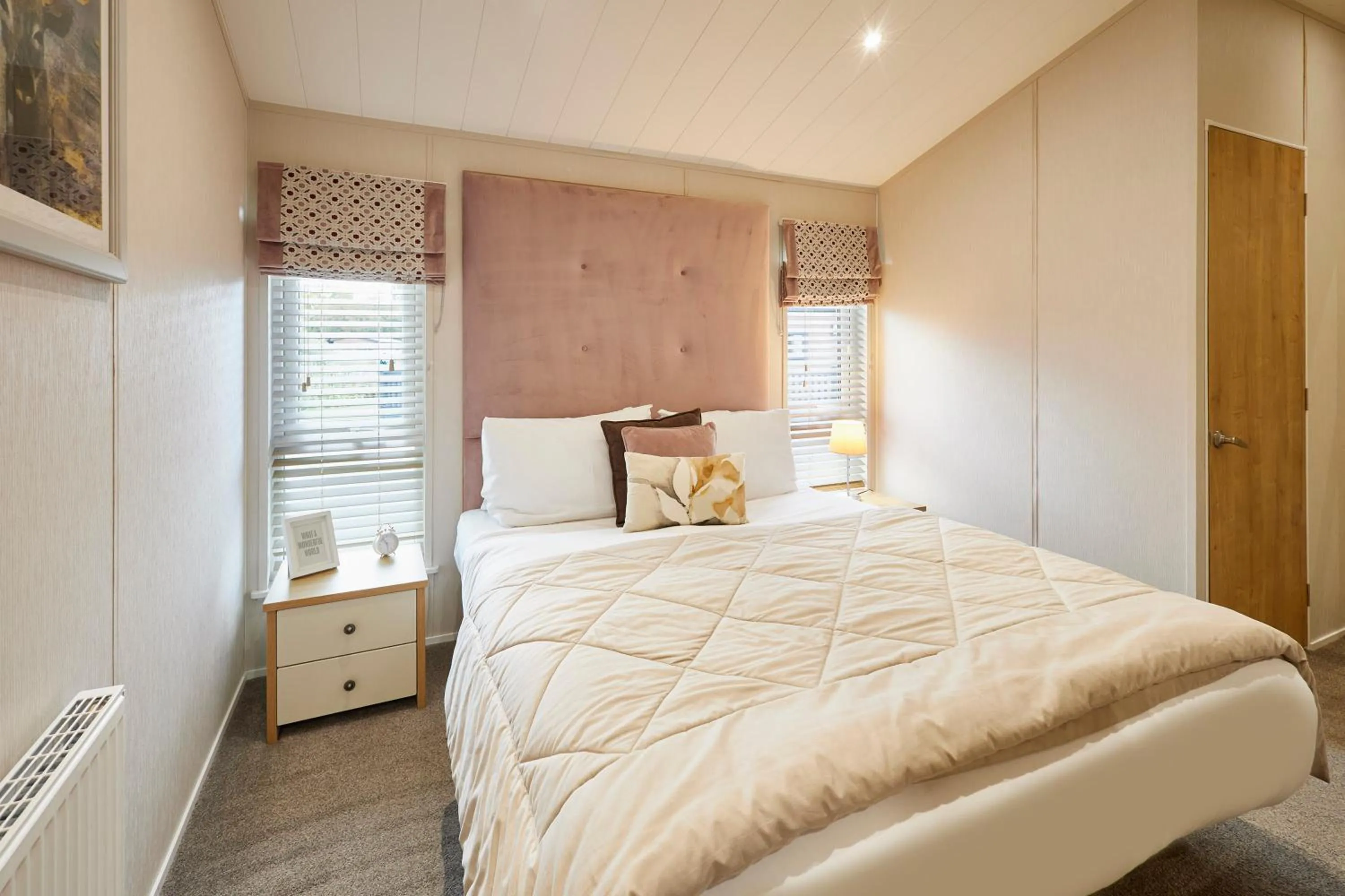 Bed in Kinship Lodge with Hot Tub