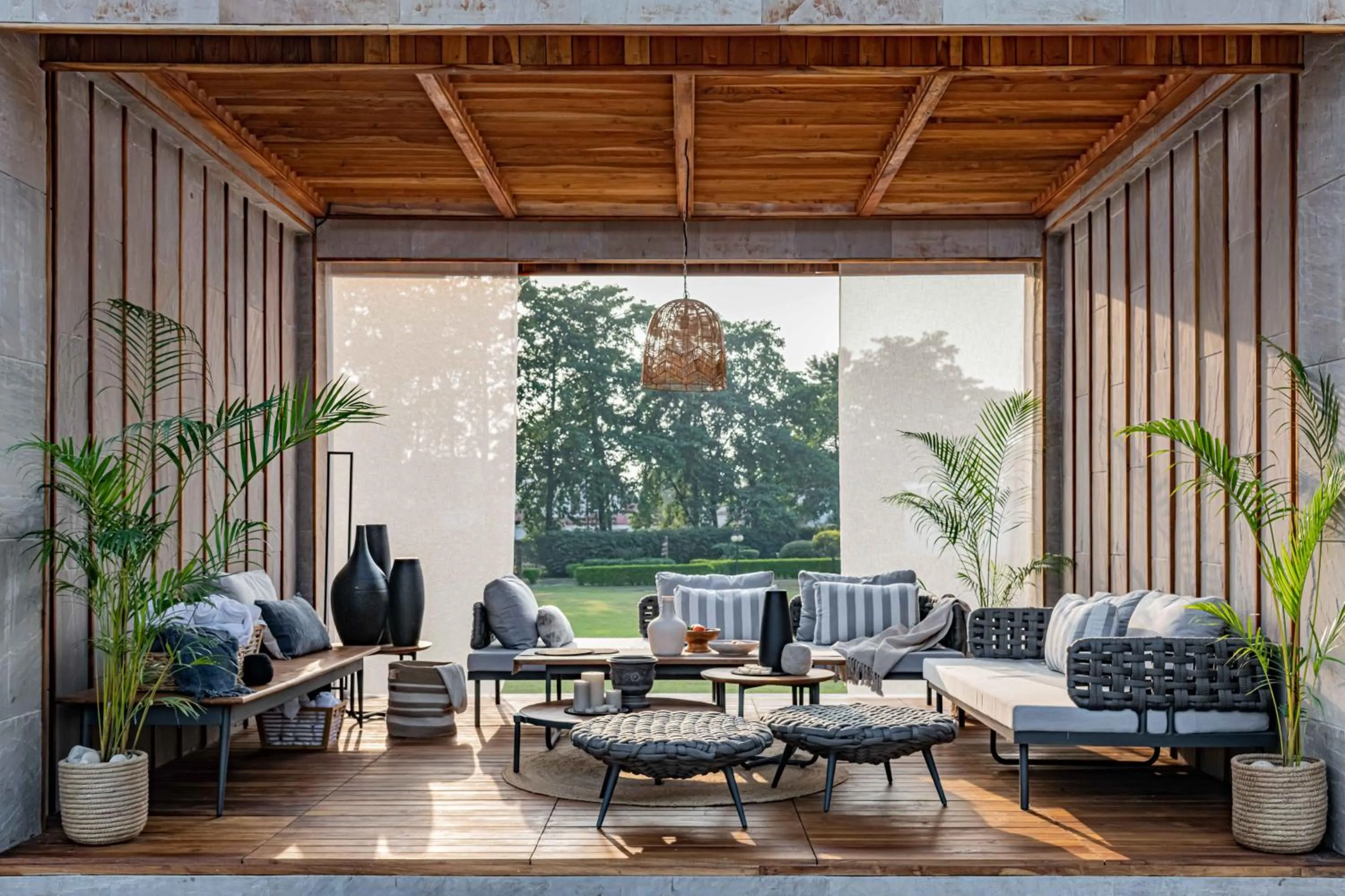 Living room in Naturoville Wellness Resort Rishikesh - Surrounded by Nature, Rooted in Wellness