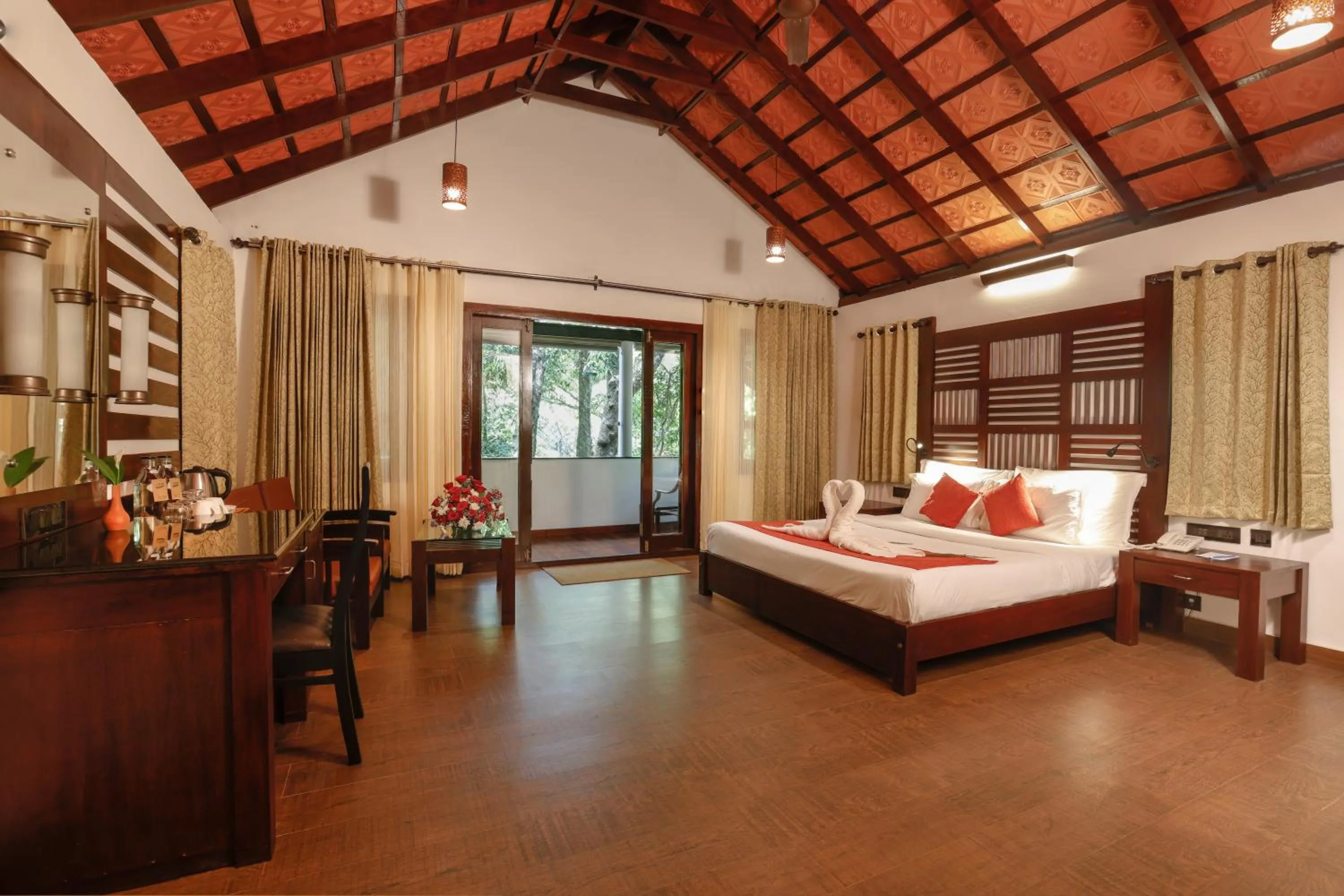 Bed in Vythiri Resort