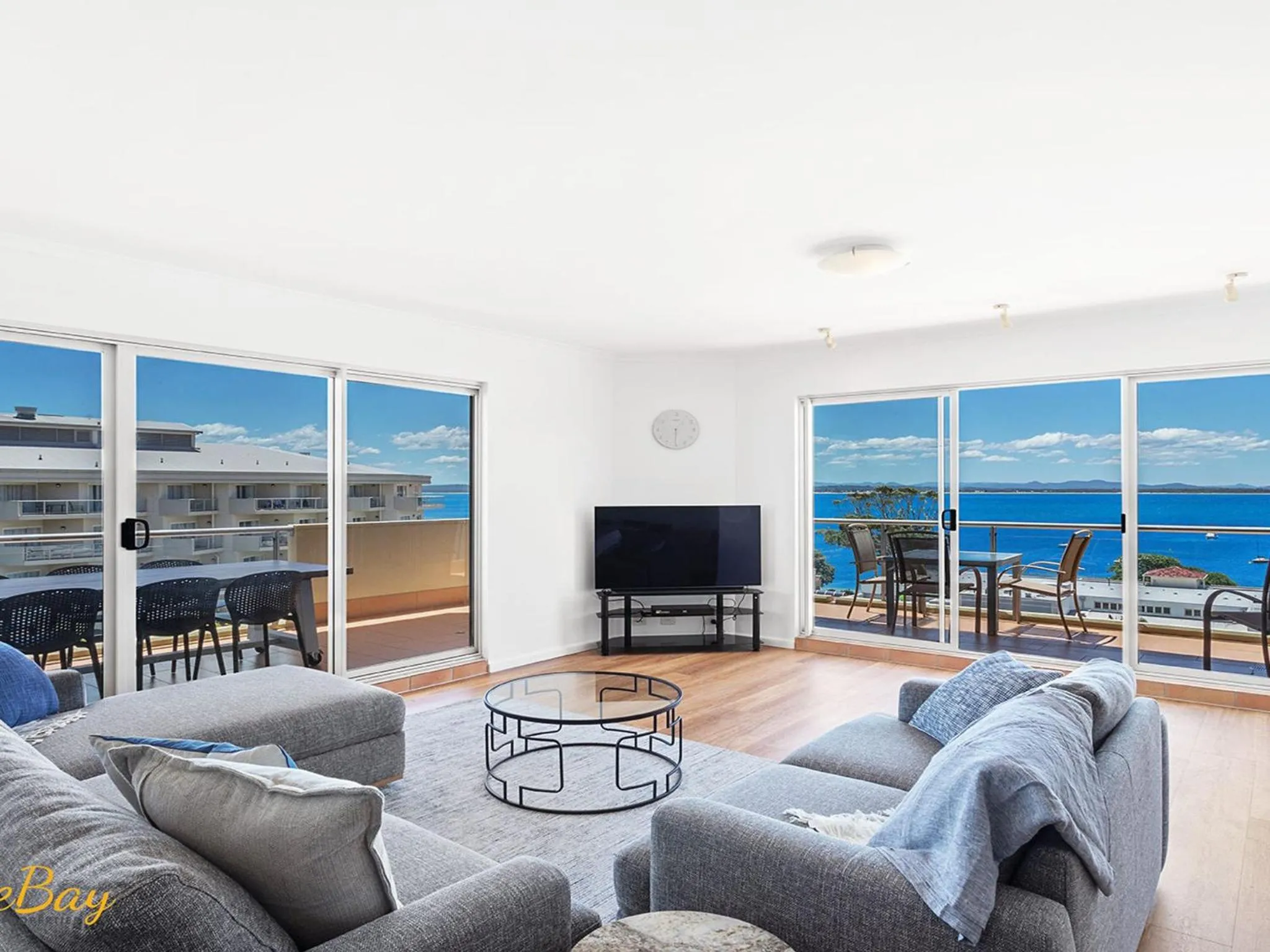 Living room in Breakwater Apartment 402