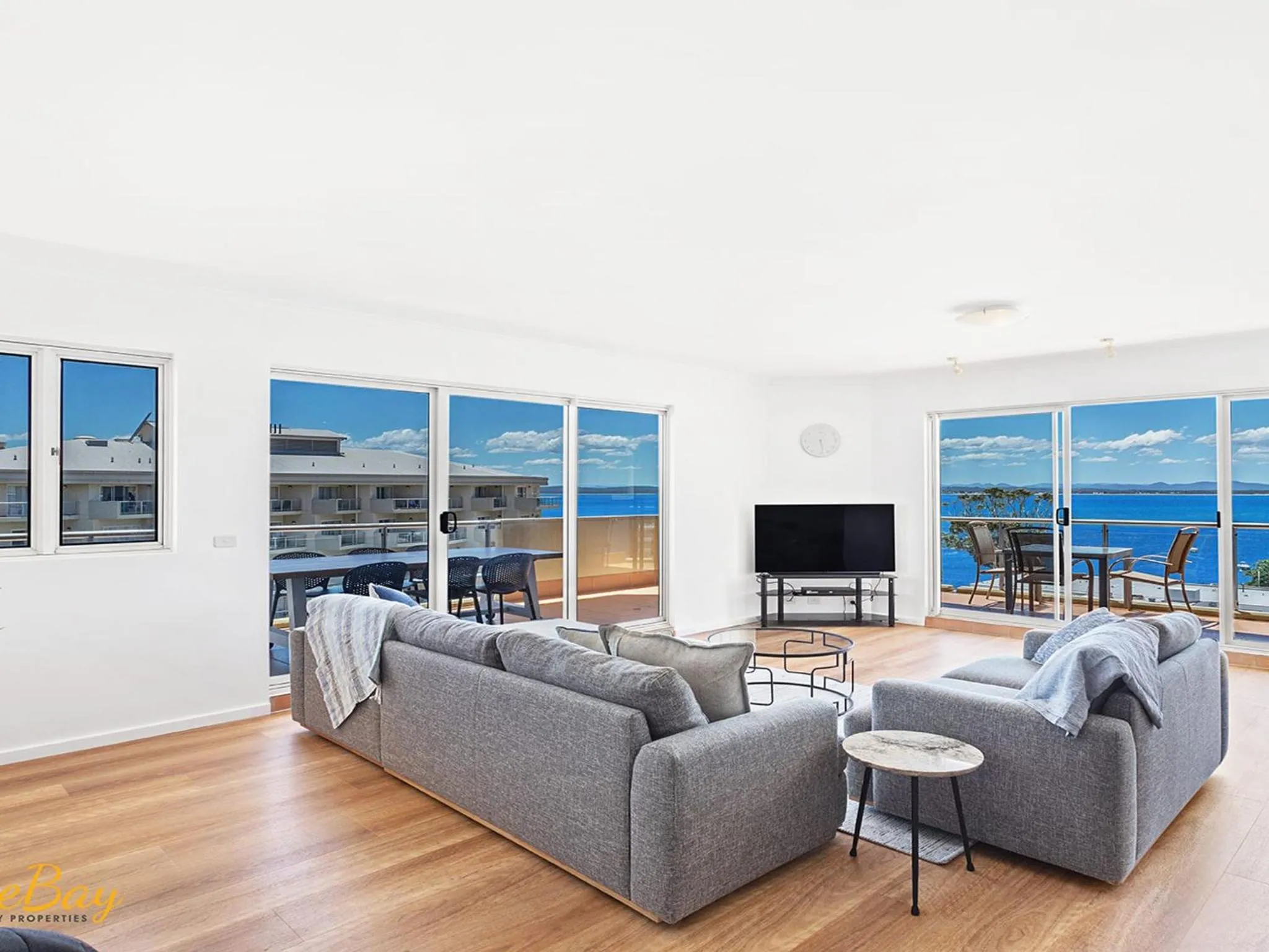 Living room in Breakwater Apartment 402