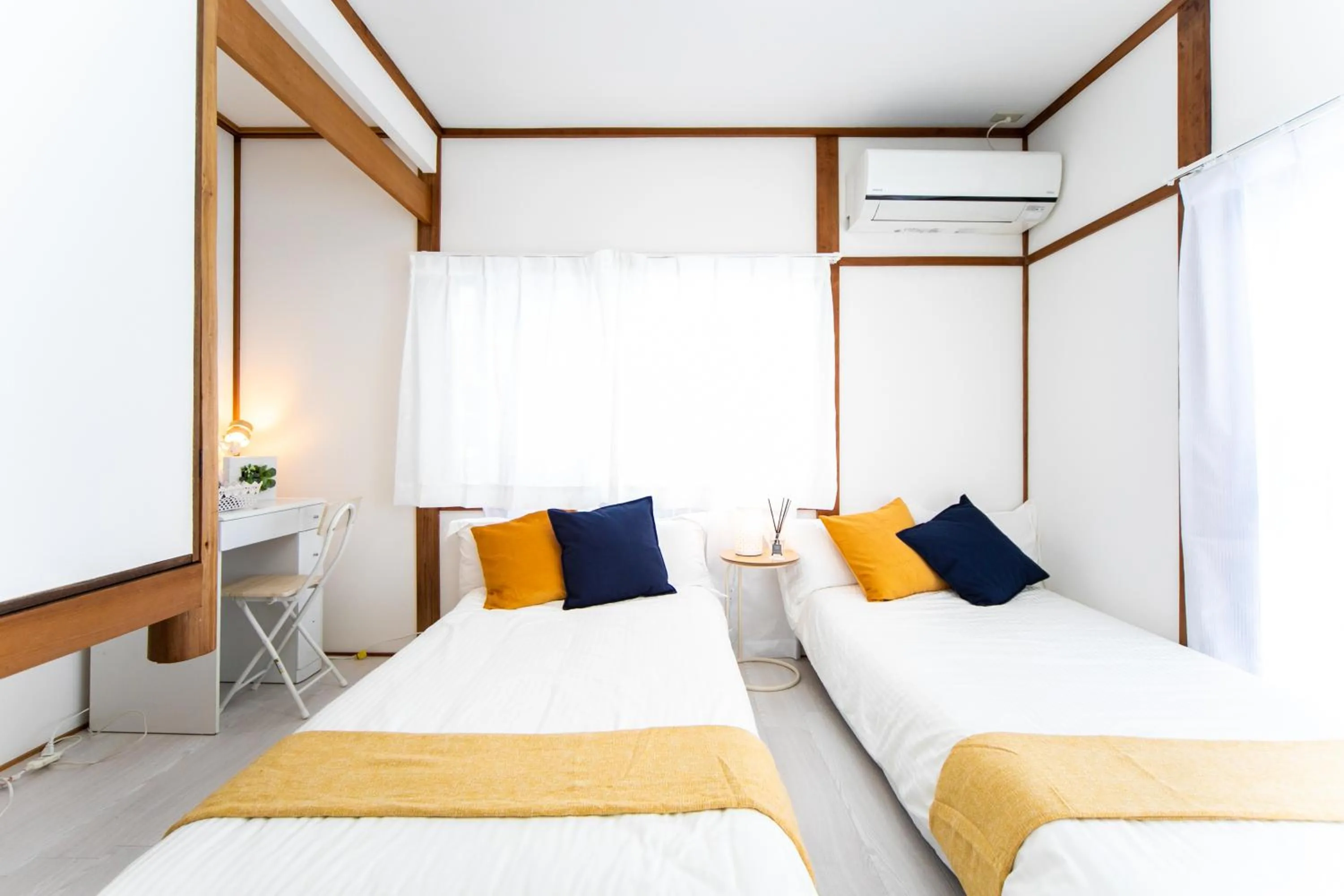Bed in Takashima Lakeside Resort in Kitage