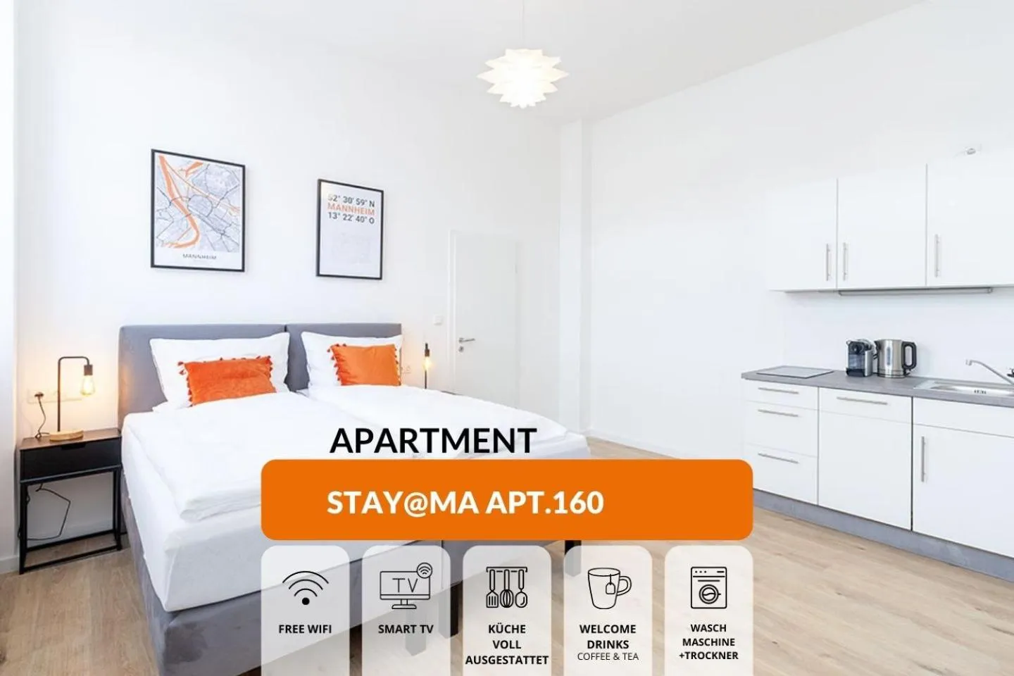 Photo of the whole room, Bed in STAY@MA Boardinghouse Mannheim