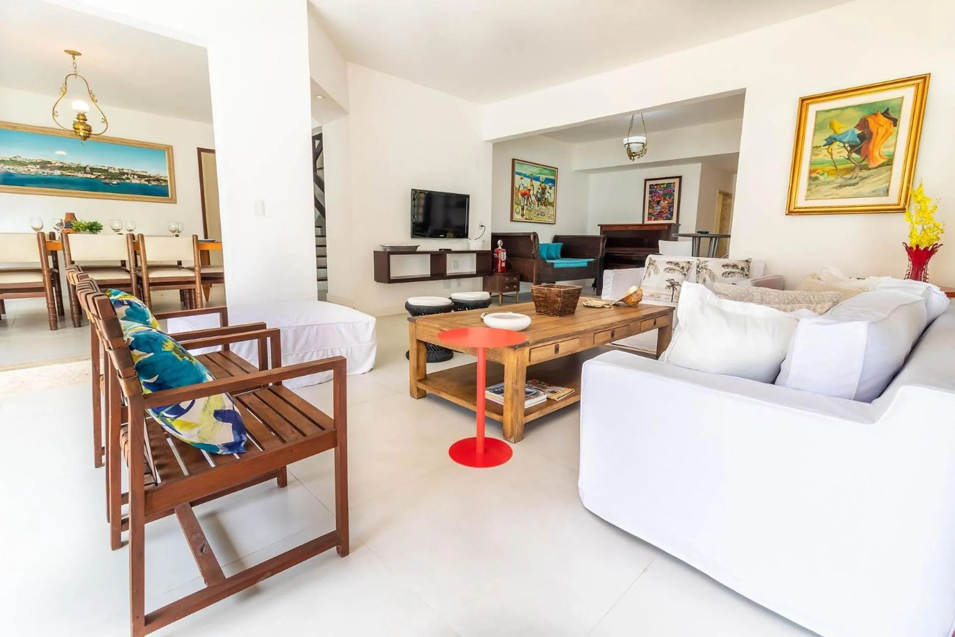 Living room in IP01 Casa 5 Suítes a 100m da Praia Pedra do Sal