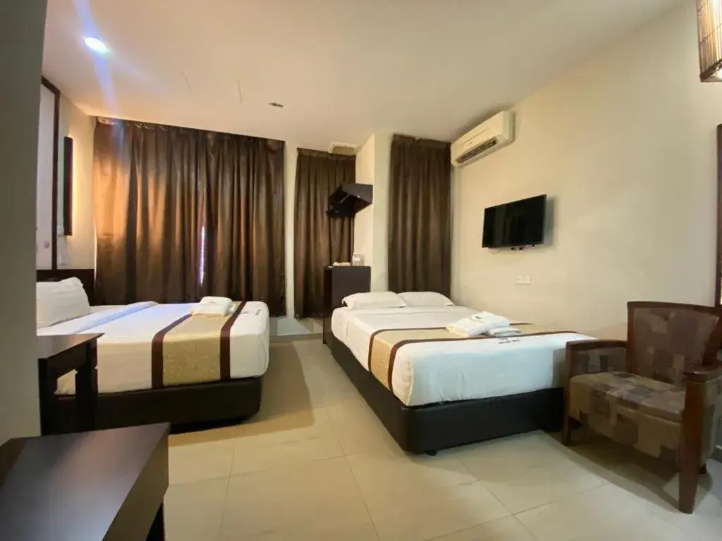 Bed in D&F BOUTIQUE HOTEL SENAWANG Bed in D&F BOUTIQUE HOTEL SENAWANG
