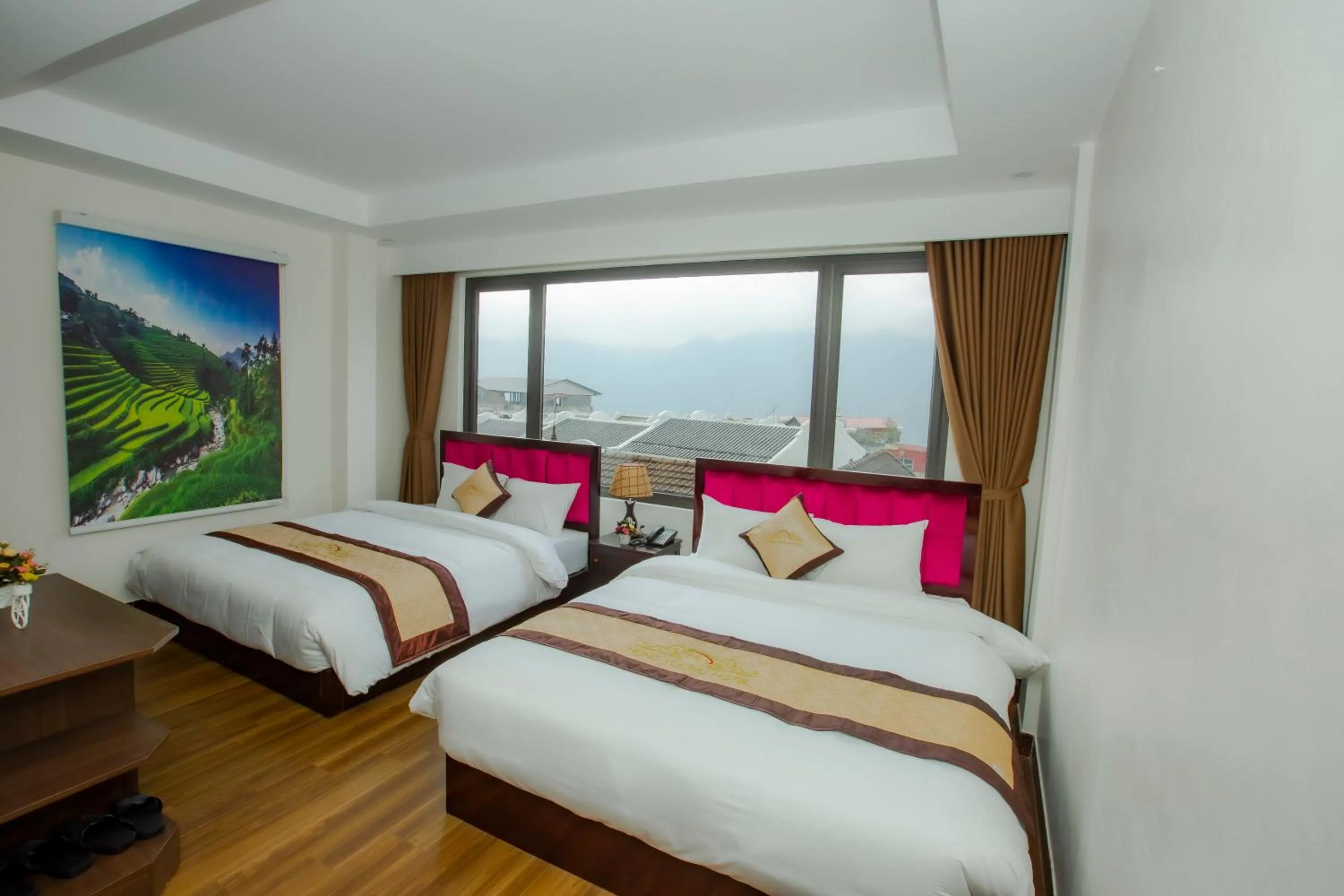 Bed in SAPA KING HOTEL HUNG VUONG HOTEl