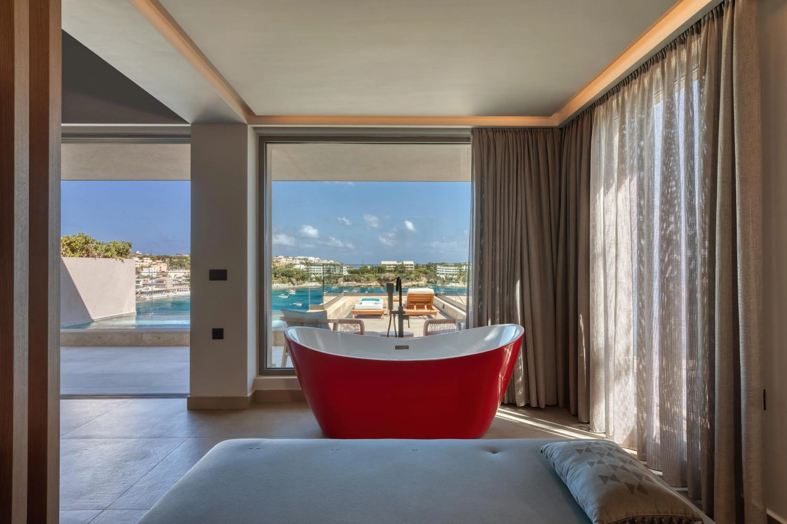 View (from property/room), Bed in Castello Infinity Suites - Adults Only