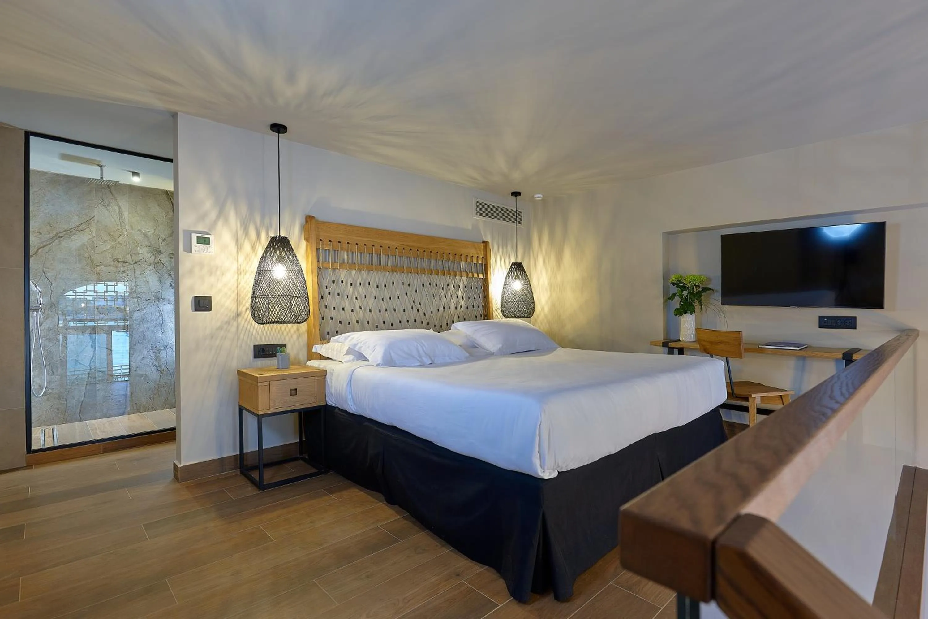 Bedroom, Bed in Castello Infinity Suites - Adults Only