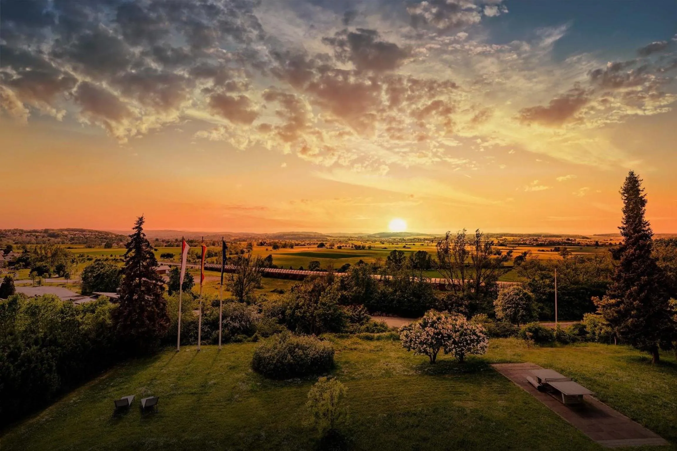 Garden view in Landhotel Bellevue