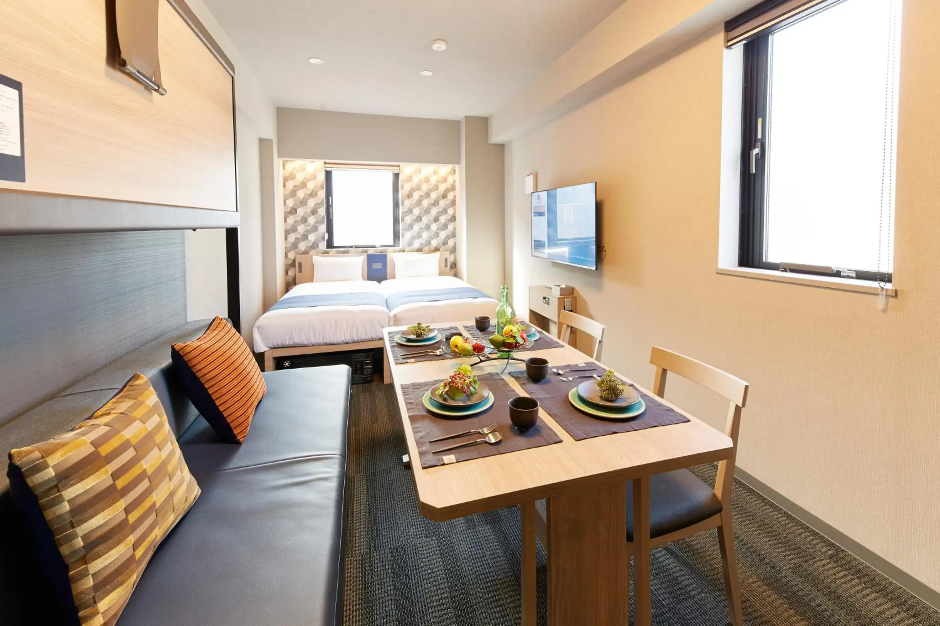 Living room, Bed in MONday Apart Asakusabashi Akihabara Living room, Bed in MONday Apart Asakusabashi Akihabara