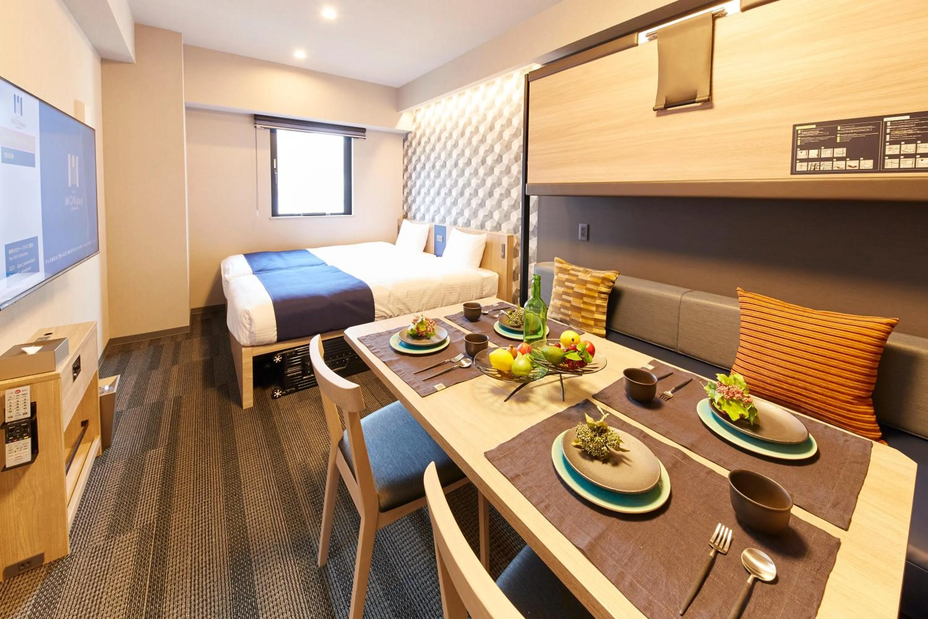 Living room, Bed in MONday Apart Asakusabashi Akihabara