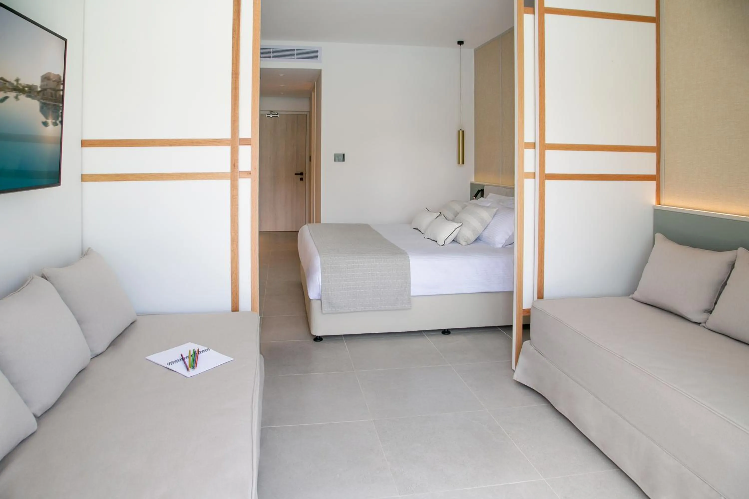 Bedroom, Bed in Atlantica Aqua Blue