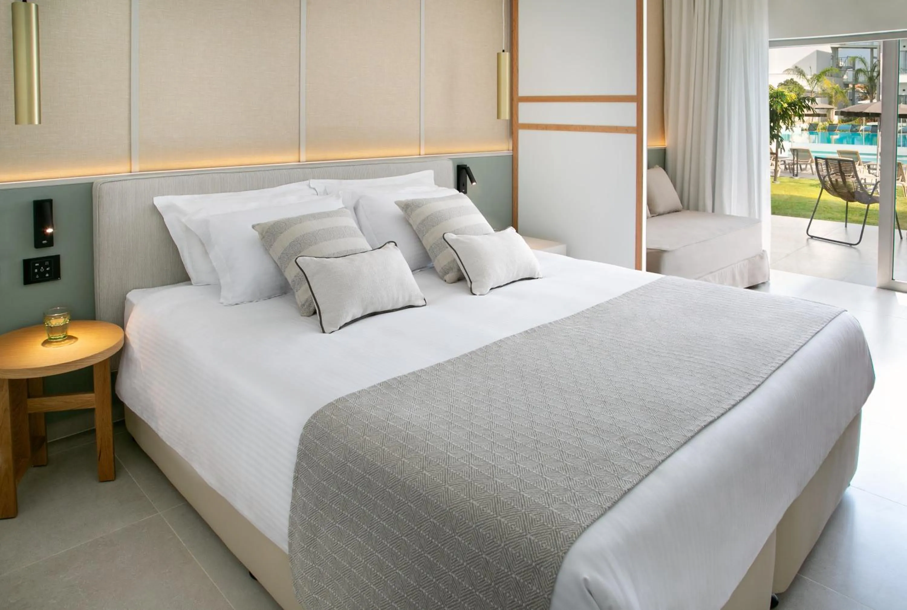 Balcony/Terrace, Bed in Atlantica Aqua Blue