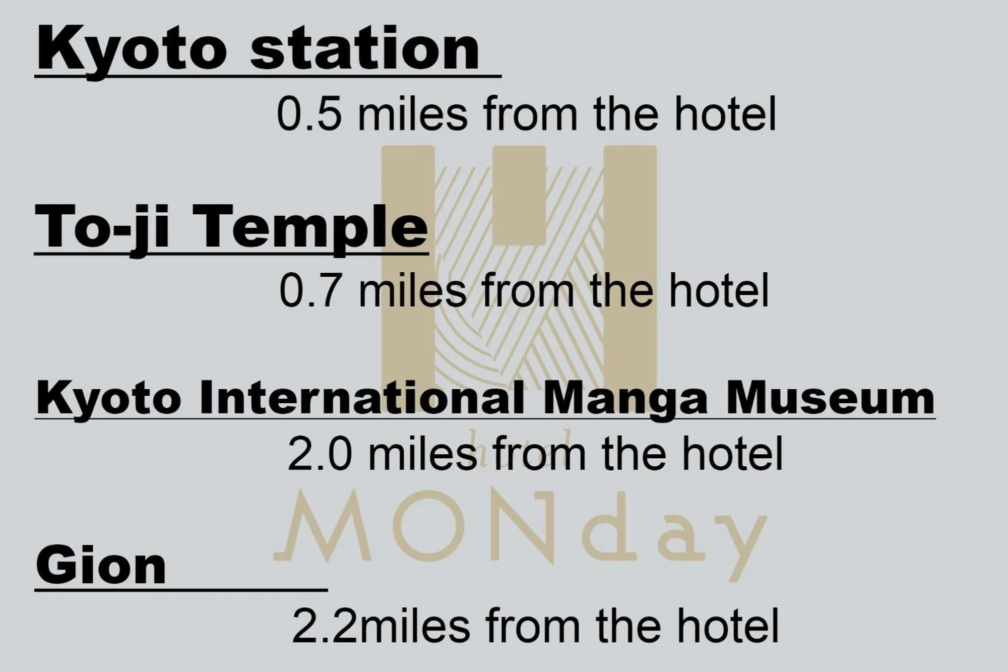 Nearby landmark in MONday Apart Premium KYOTO Station