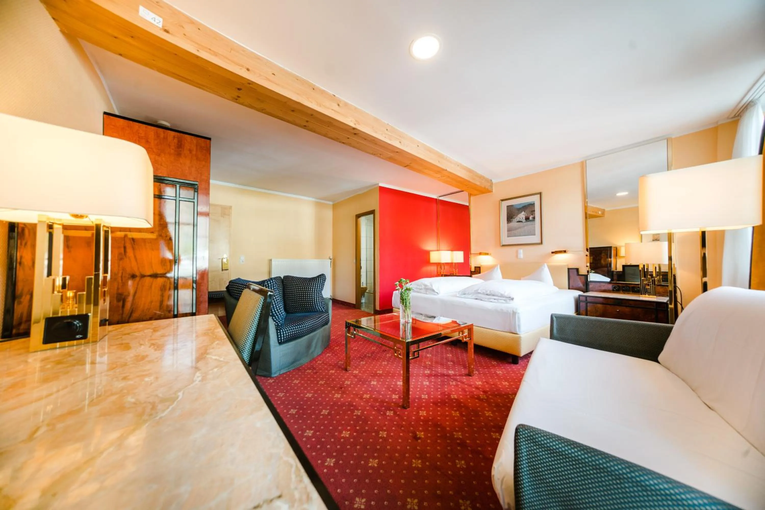 Bed in Hotel Rheinfels