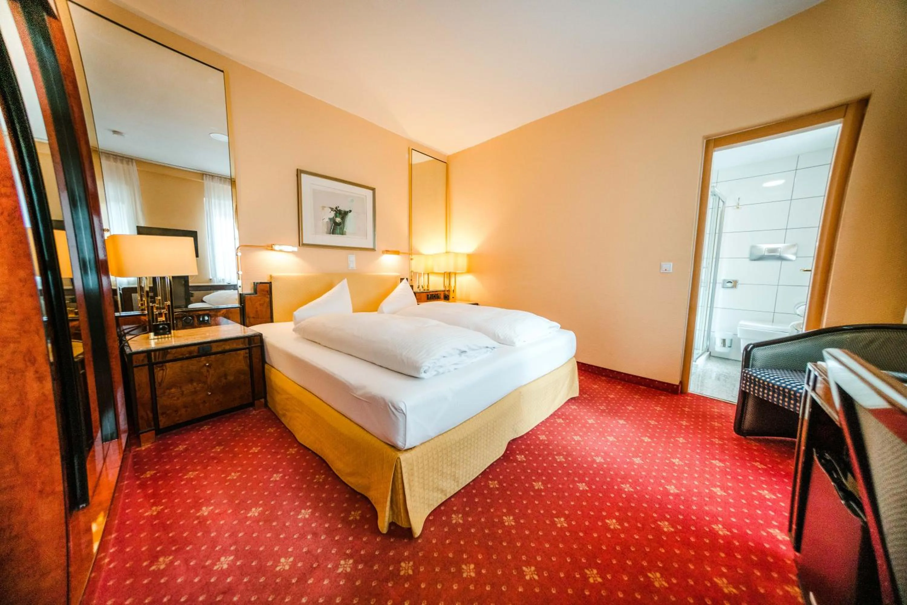 Photo of the whole room, Bed in Hotel Rheinfels